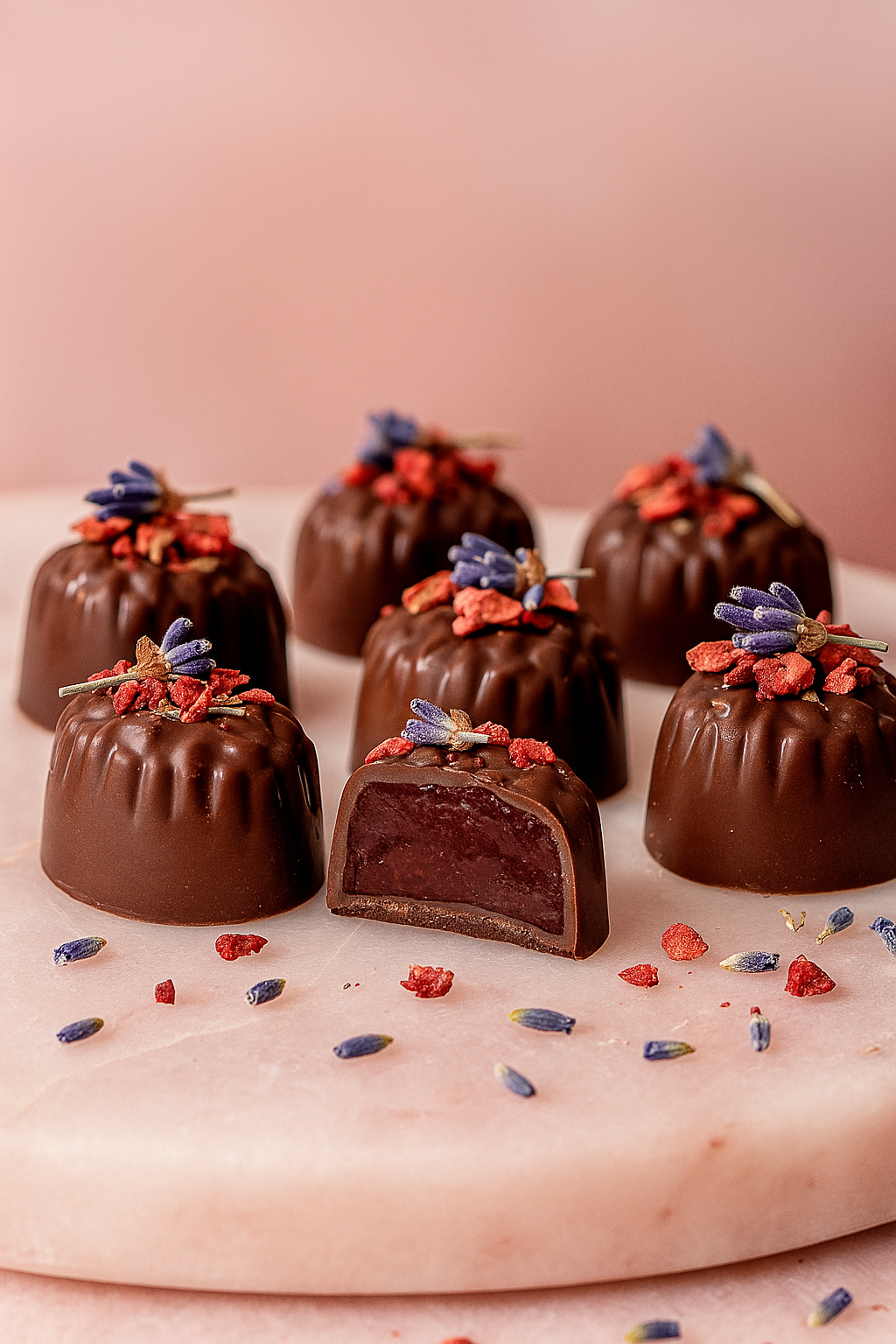 بيري بلوش – شوكولاتة نصف داكنة بالفواكه الحمراء