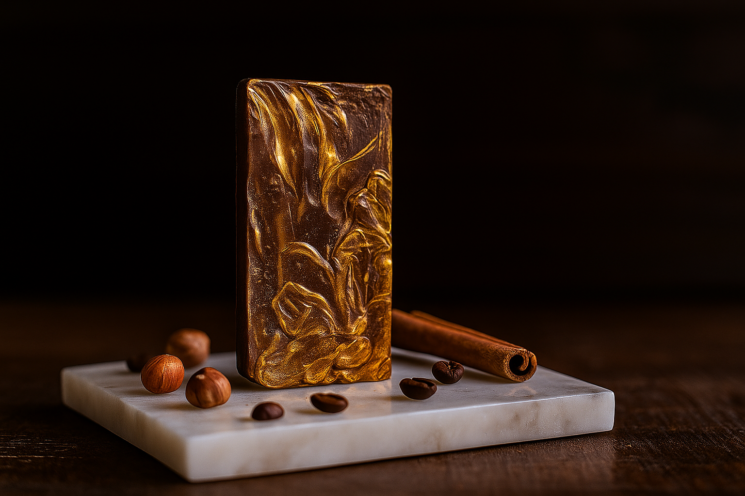 بار شوكولاتة داكنة بالفستق المحمّص