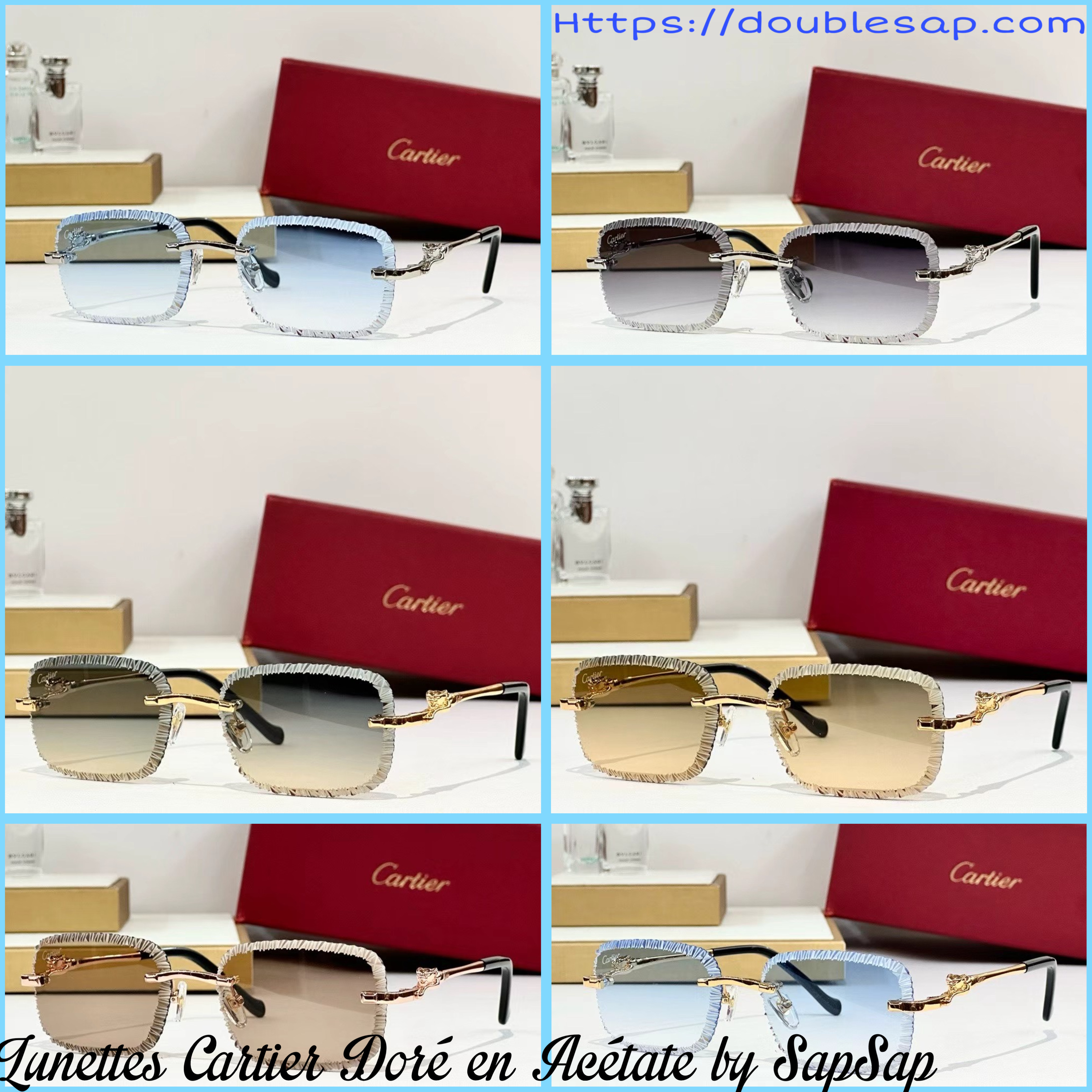 Lunettes Cart Doré en Acétate 