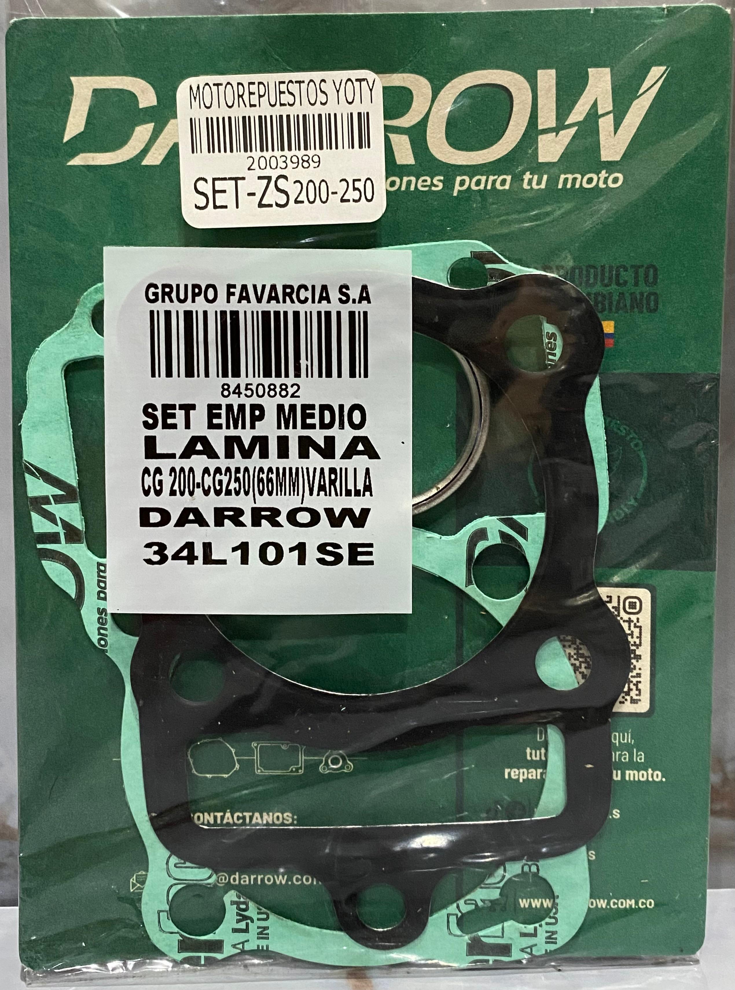 SET EMPAQUES MEDIO ZS200 MOD 250