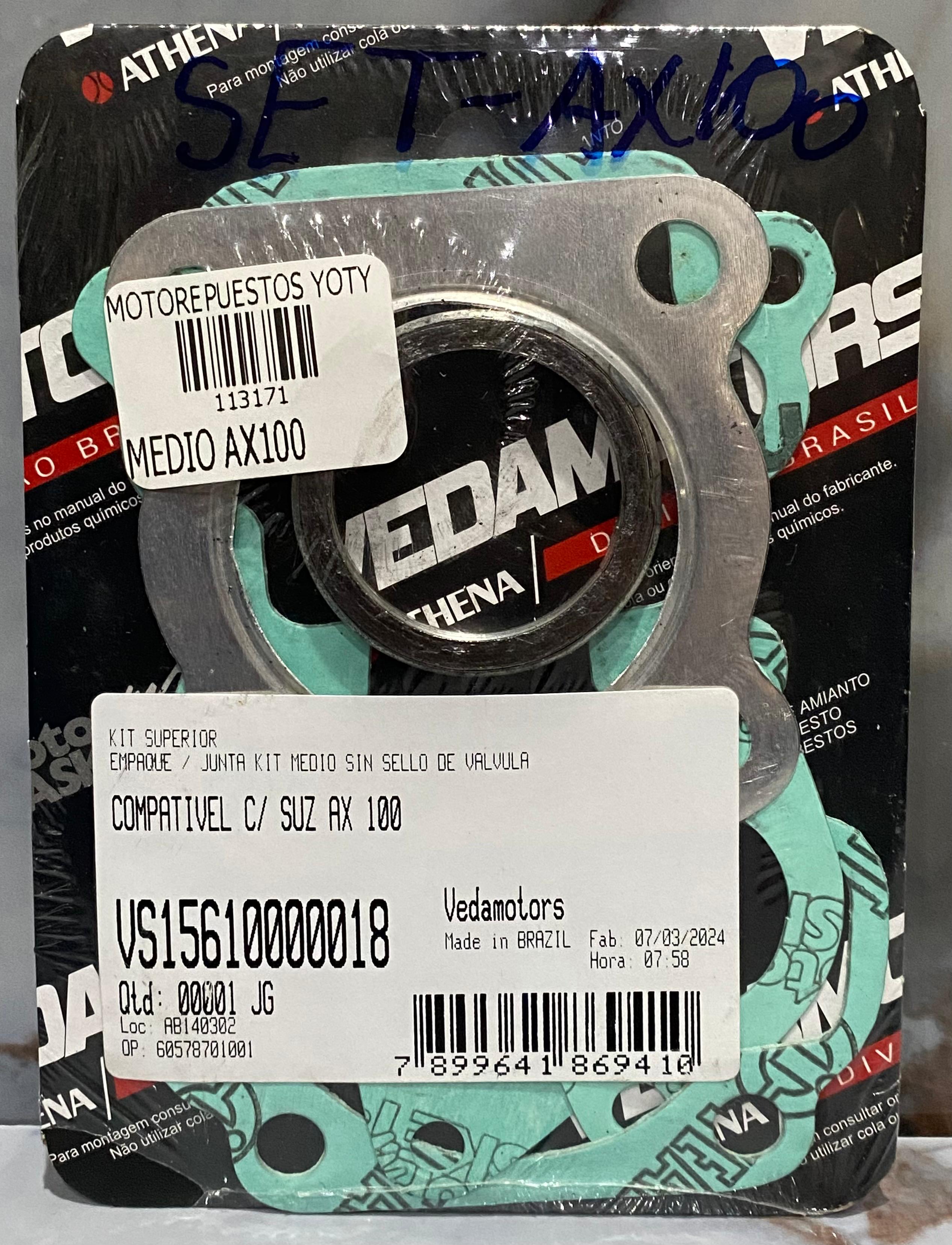 SET EMPAQUE MEDIO AX100 VEDAMOTORS