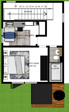 CASA 2 QUARTOS TERRENO 10 X 15 M