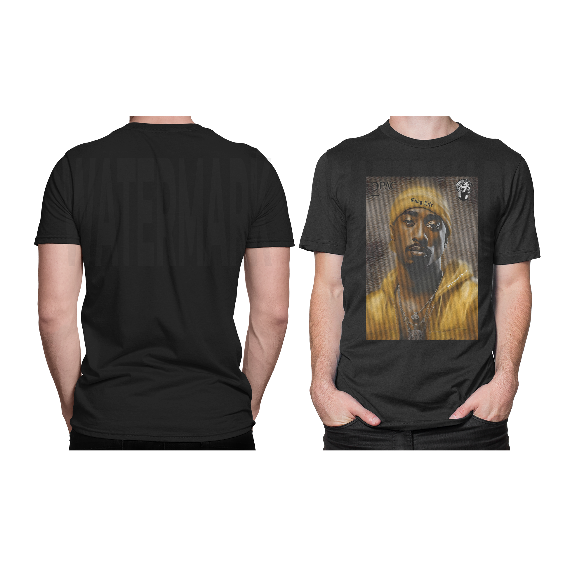 Tupac Yellow HALFTONE  (Ready-to-Print Design)