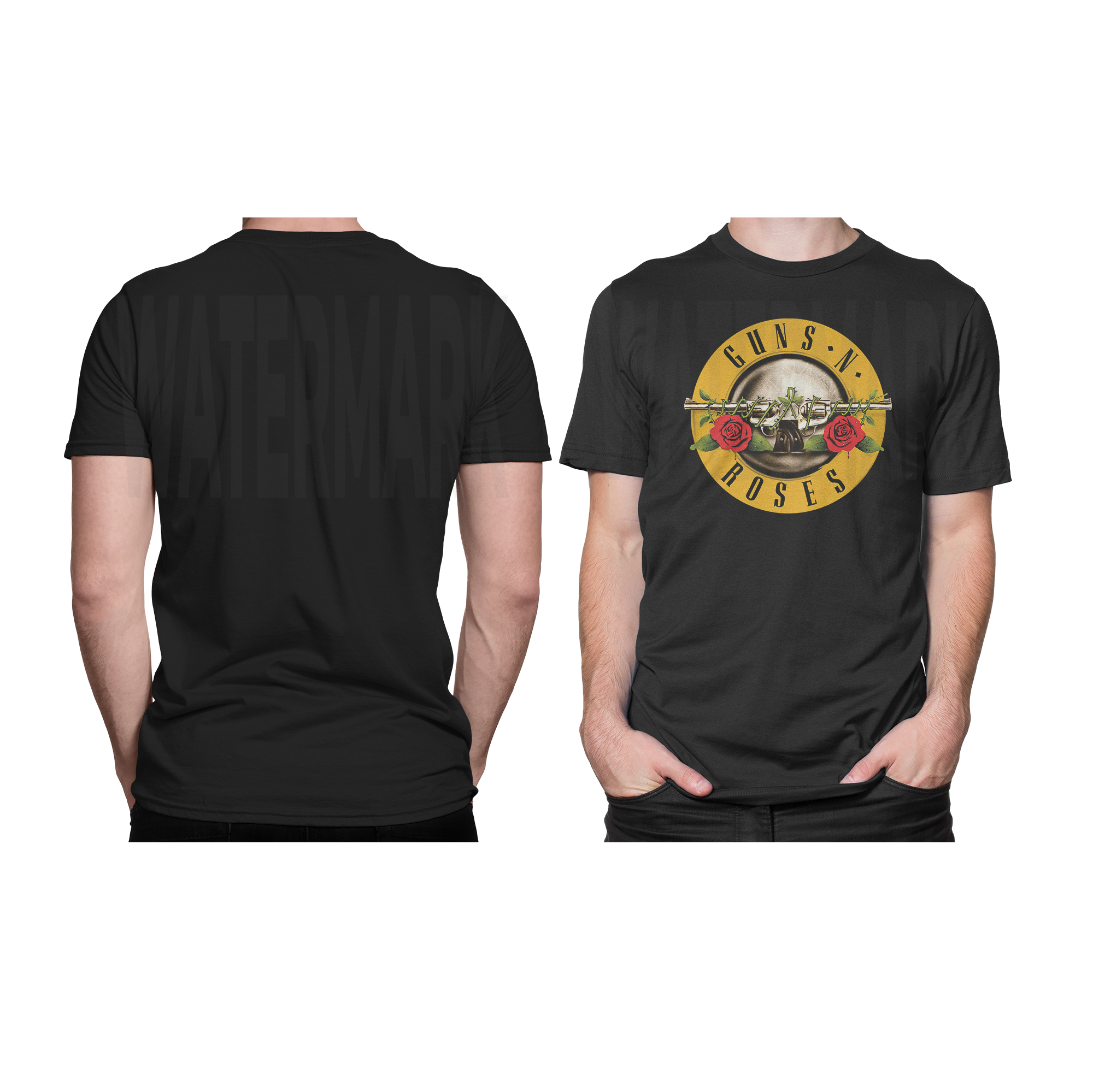 Gun's n Roses Logo Round HALFTONE  (Ready-to-Print Design)