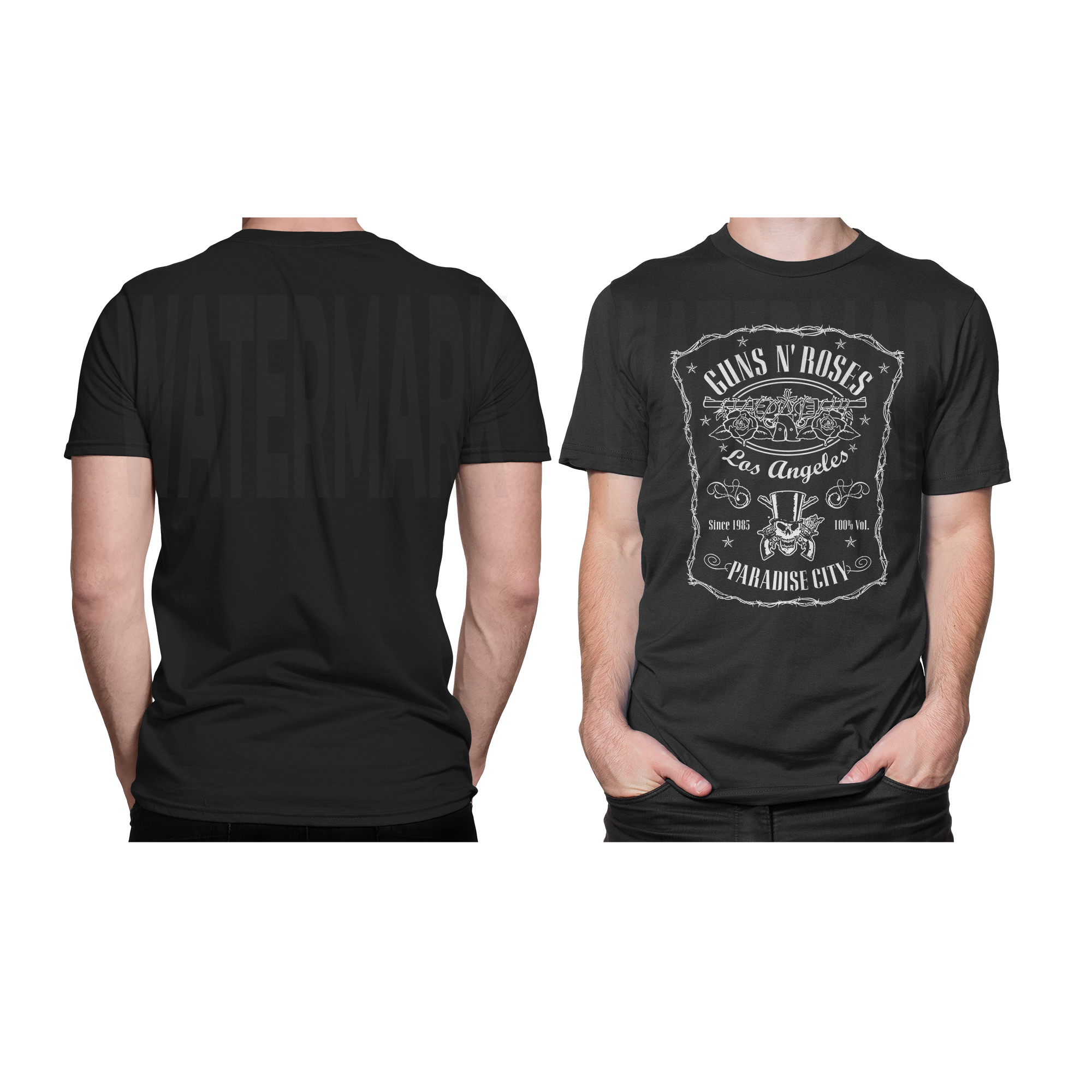 Gun's n Roses Inspired Black HALFTONE  (Ready-to-Print Design)