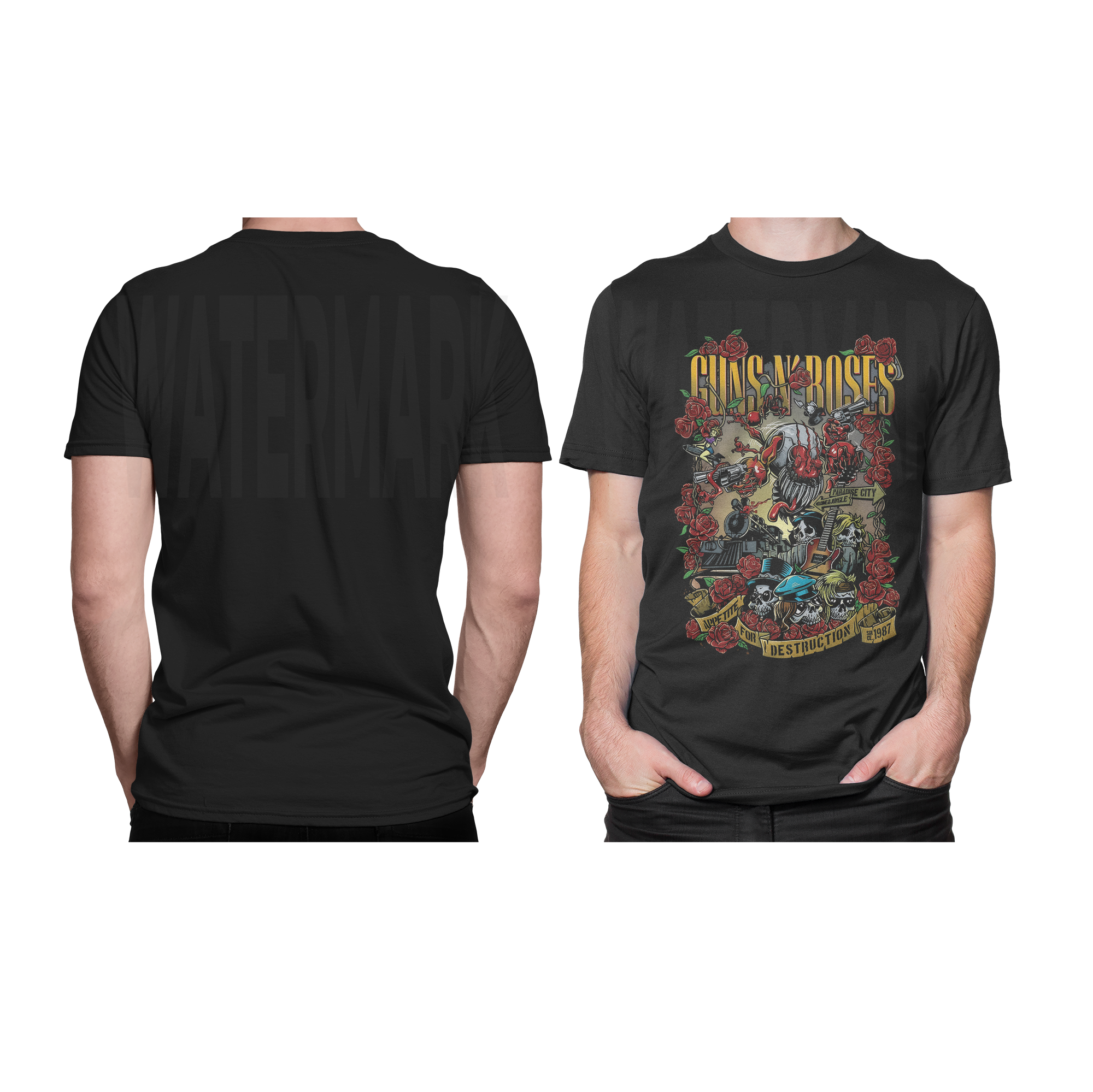 Gun's n Roses_knock out black  (Ready-to-Print Design)