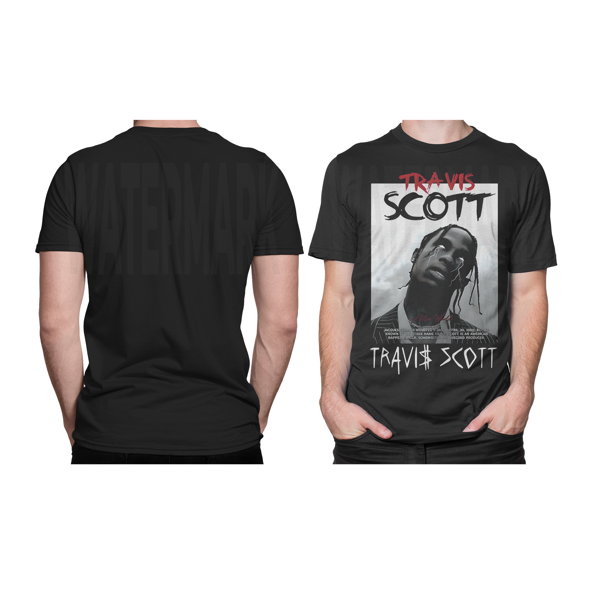Travis Scott Black HALFTONE (Ready-to-Print Design)