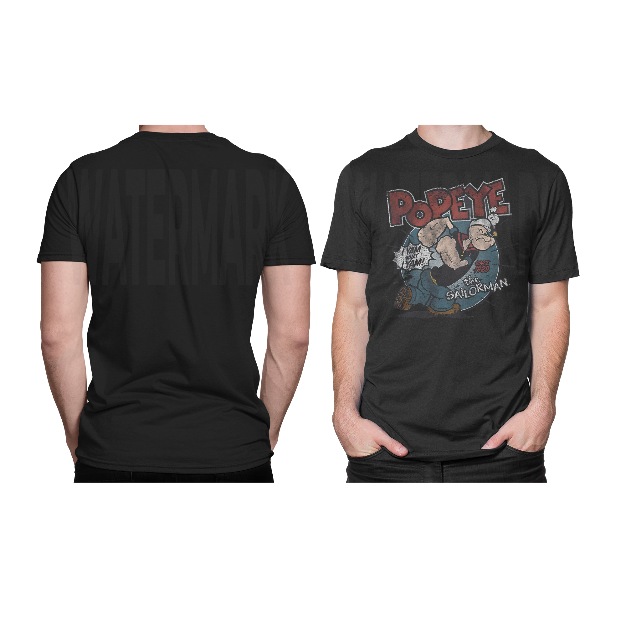 Popeye Black _HALFTONE (Ready-to-Print Design)