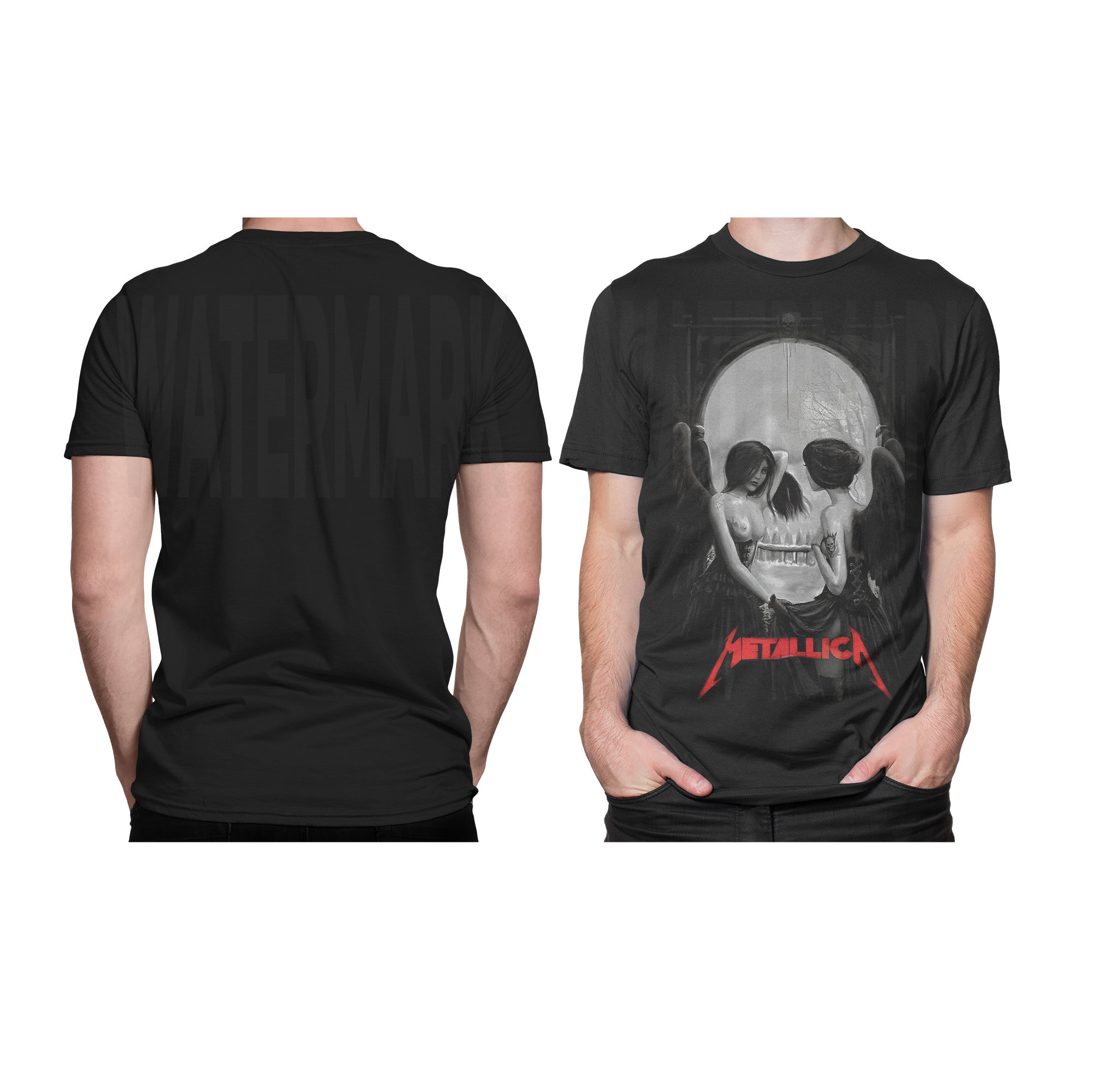 Metallica Skull Girl _HALFTONE (Ready-to-Print Design)