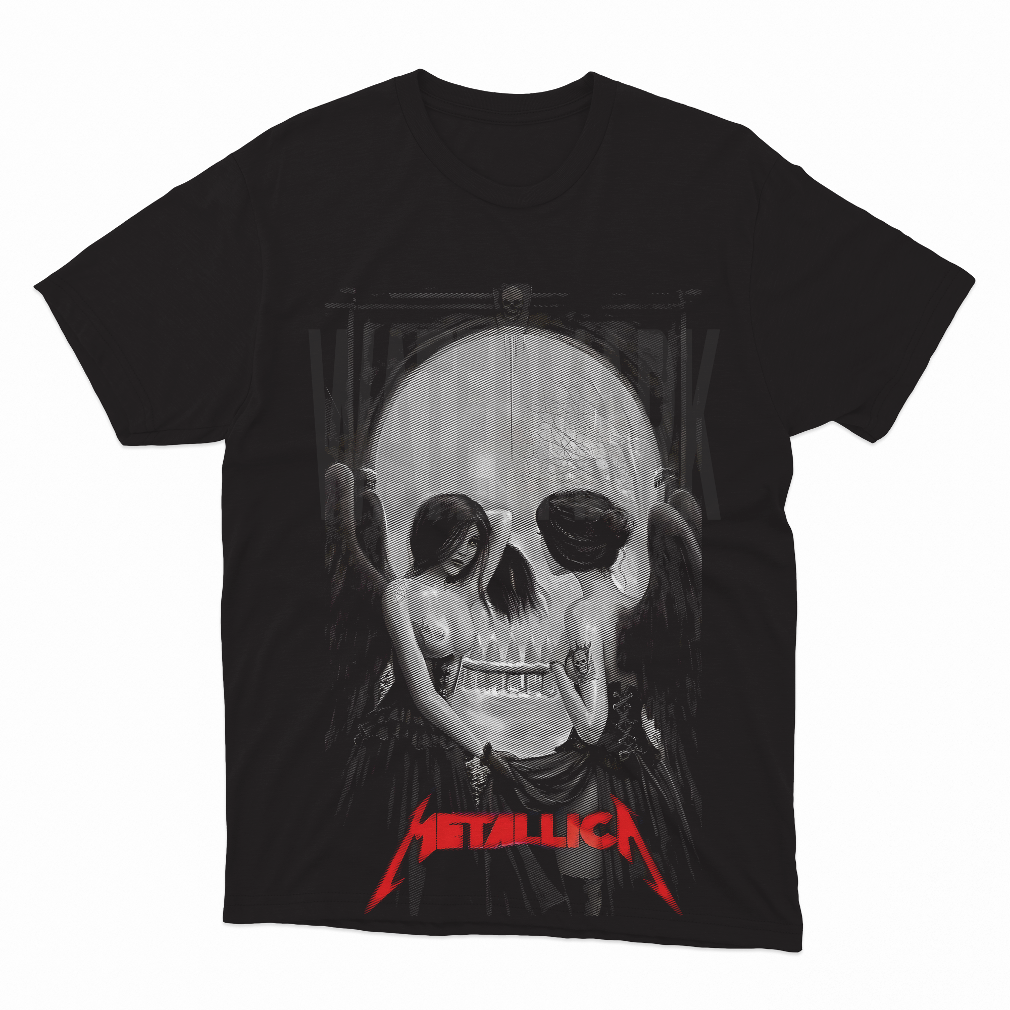 Metallica Skull Girl _HALFTONE (Ready-to-Print Design)