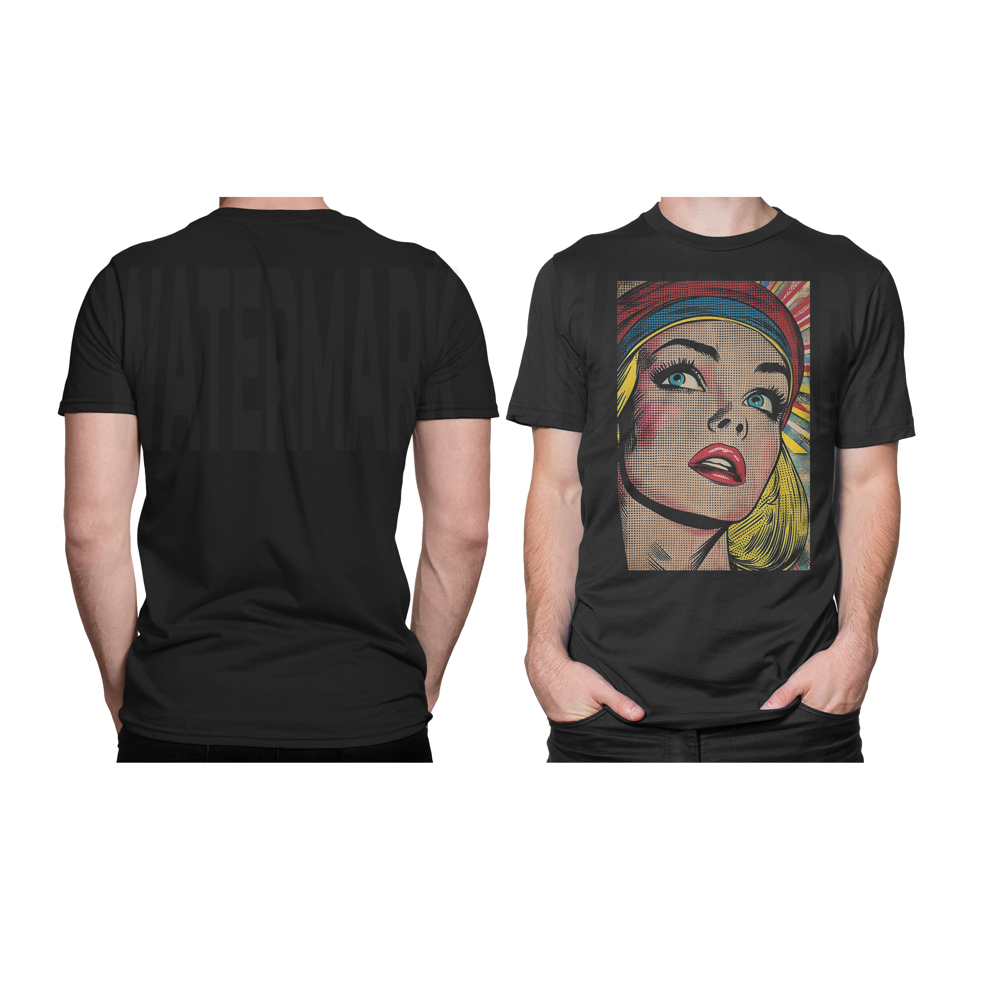Lady Pop Art _HALFTONE (Ready-to-Print Design)