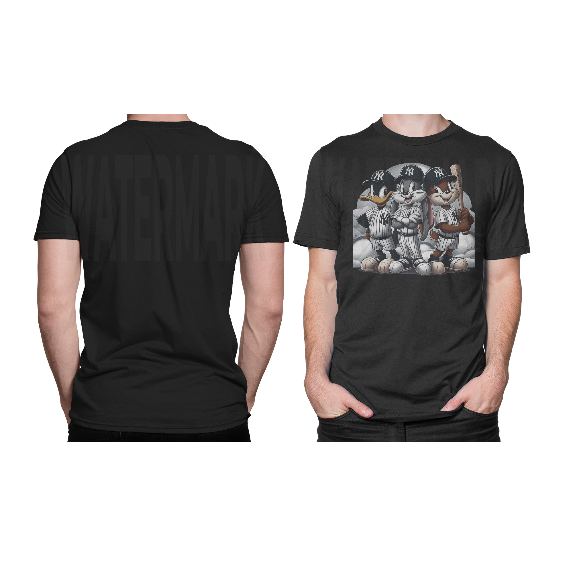 Yankees Cartoon _HALFTONE (Ready-to-Print Design)