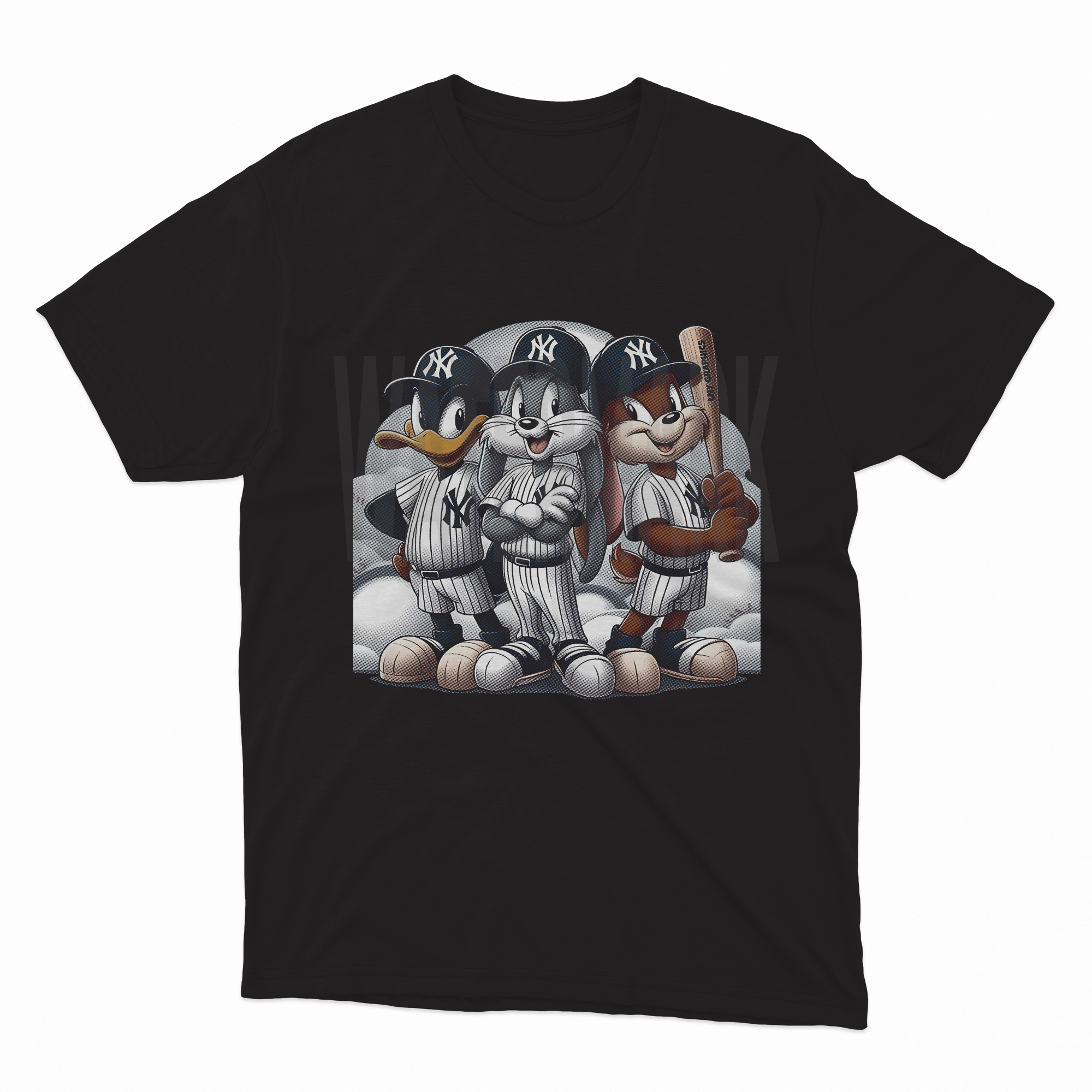 Yankees Cartoon _HALFTONE (Ready-to-Print Design)