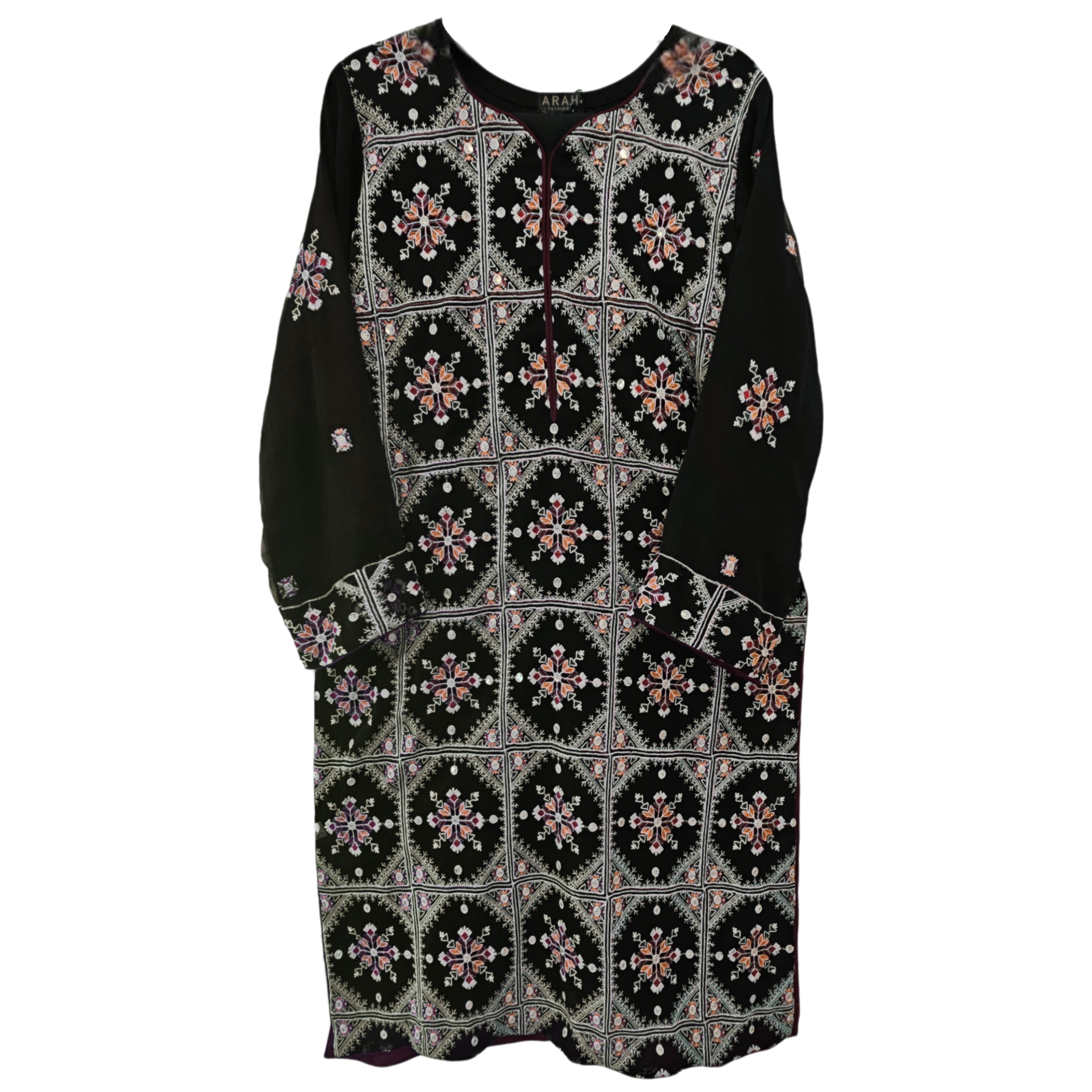 3 piece embroidered suit (Dark Green)