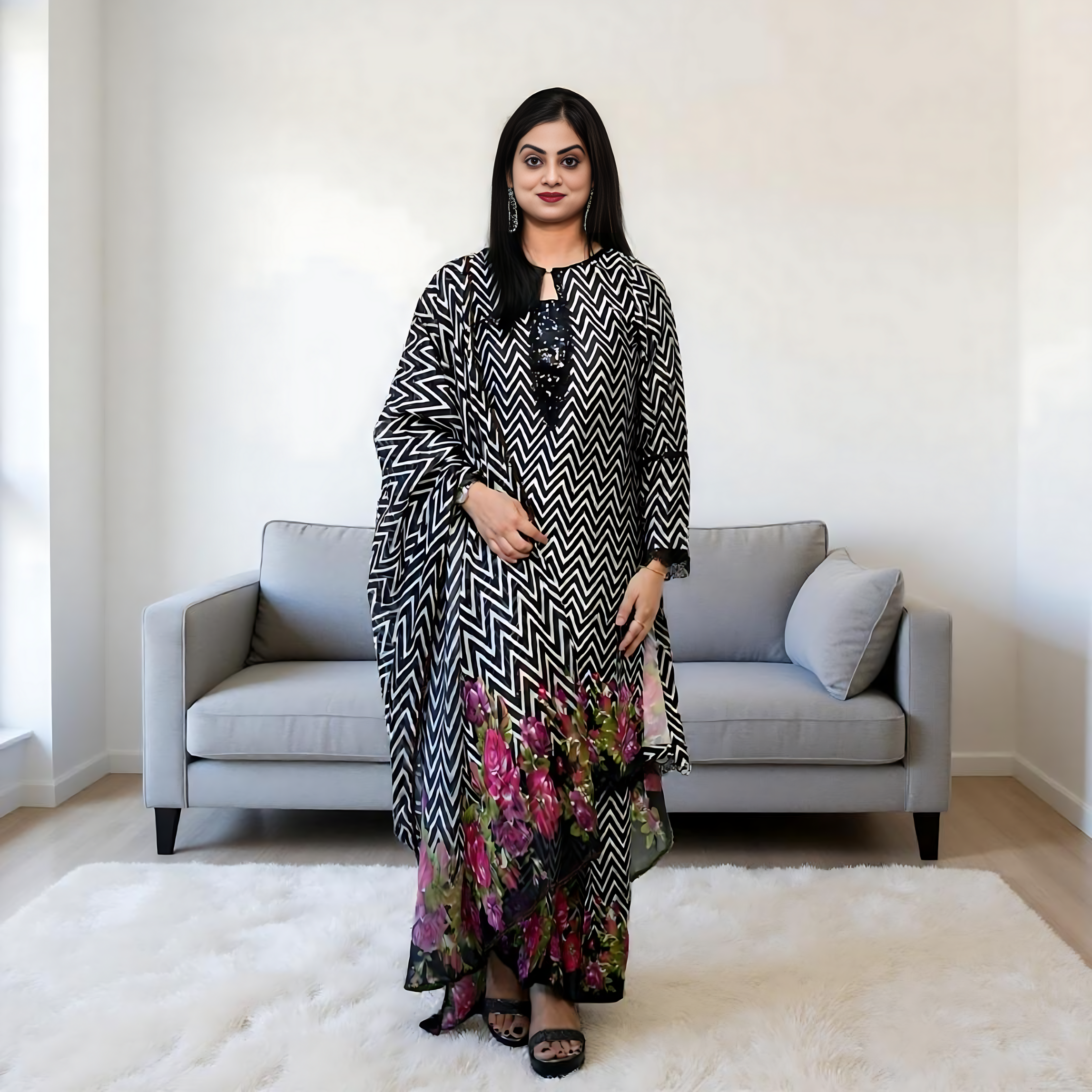 Black Elegance – 3-Piece Silk Co-ord Set | Ready to Wear