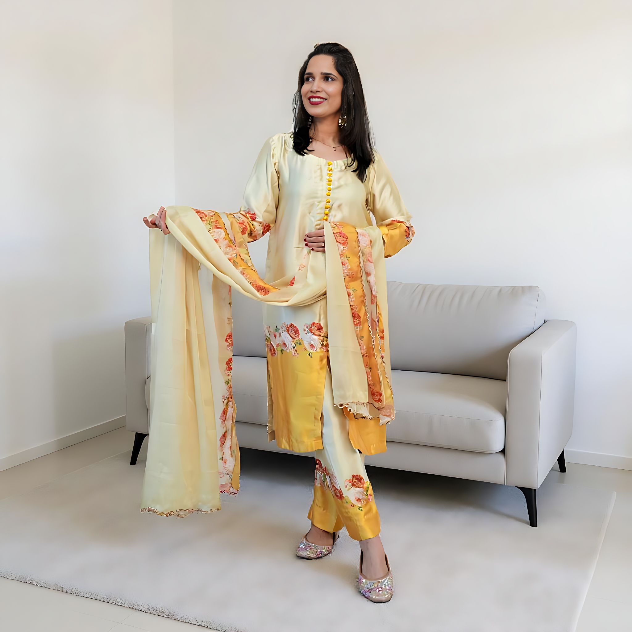 Chic in Silk – 3-Piece Silk Co-ord Set | Ready to Wear