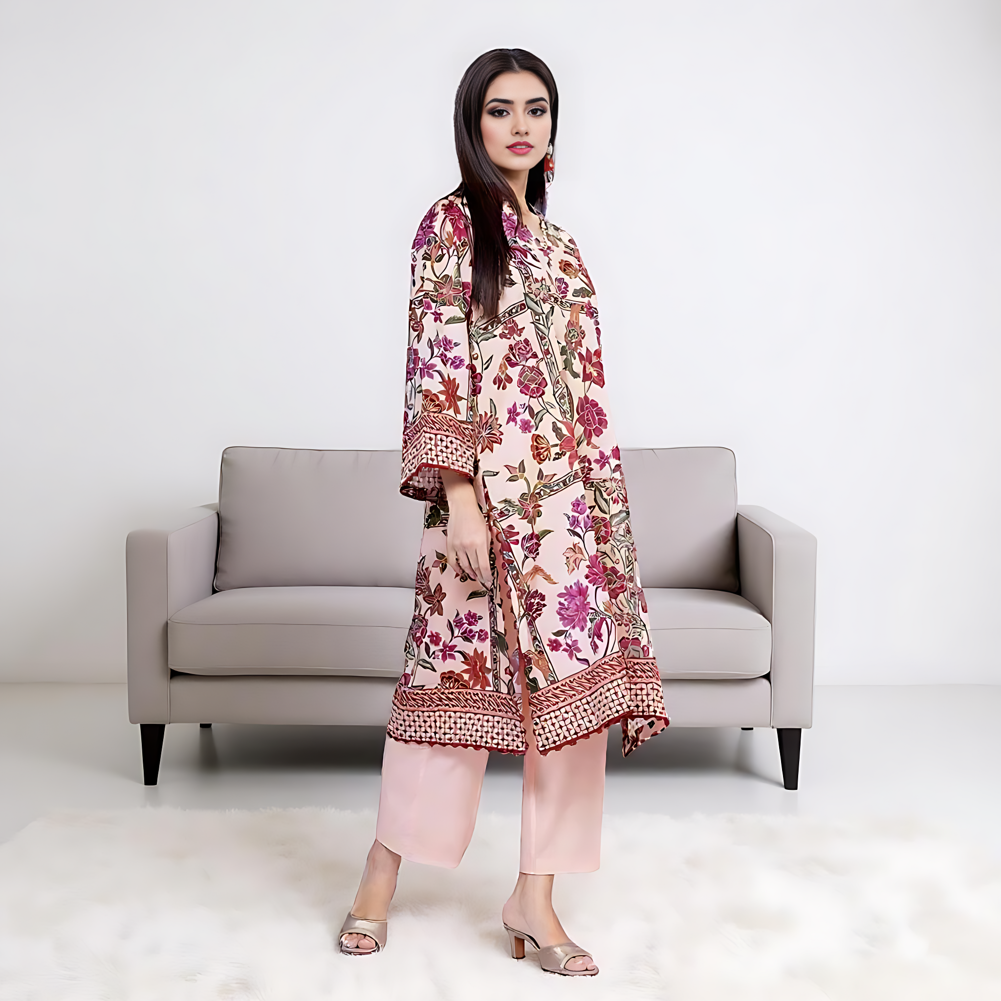 Bahar Bloom Set – Unstitched Printed Lawn 2-Piece