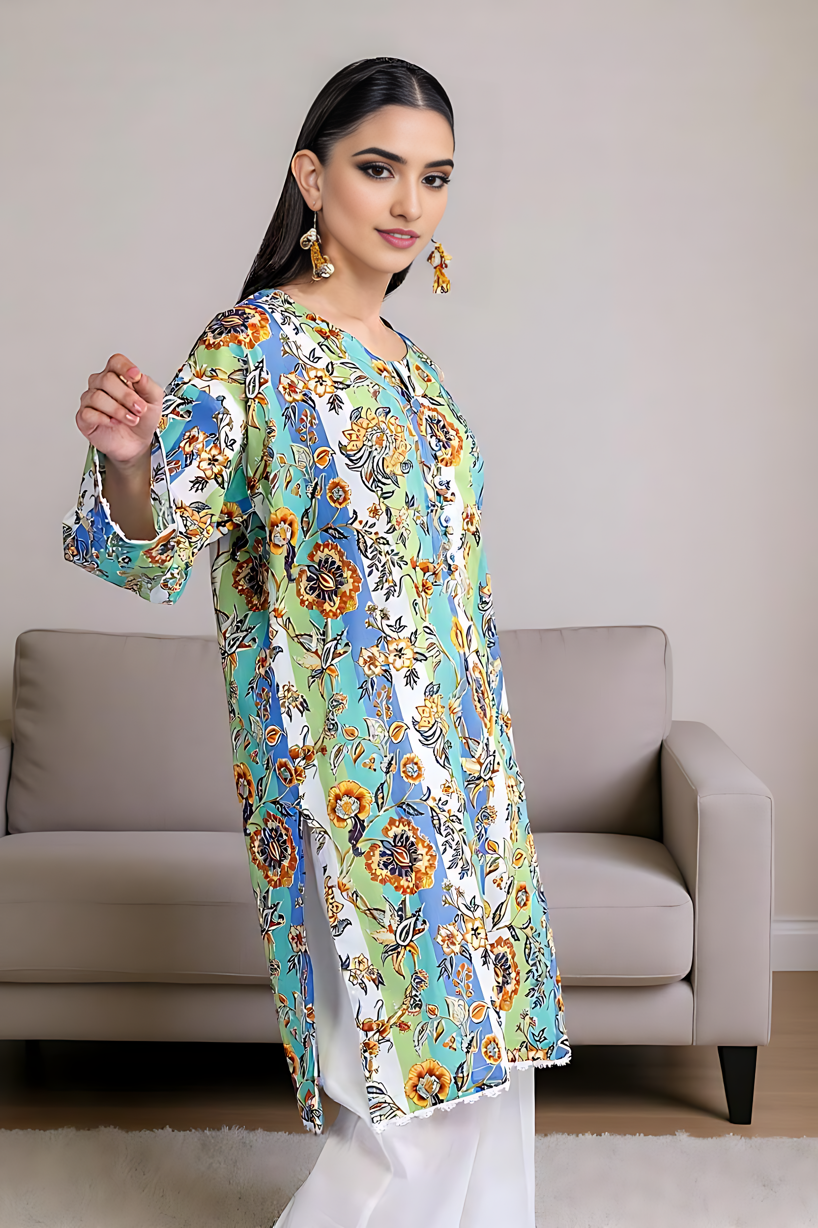 Desi Deco Drop – Unstitched Printed Lawn 3-Piece Suit