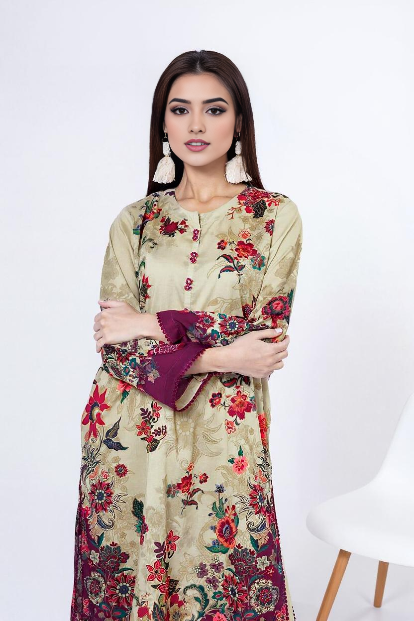 Fabrik Fusion – Unstitched Printed Lawn 2-Piece Suit