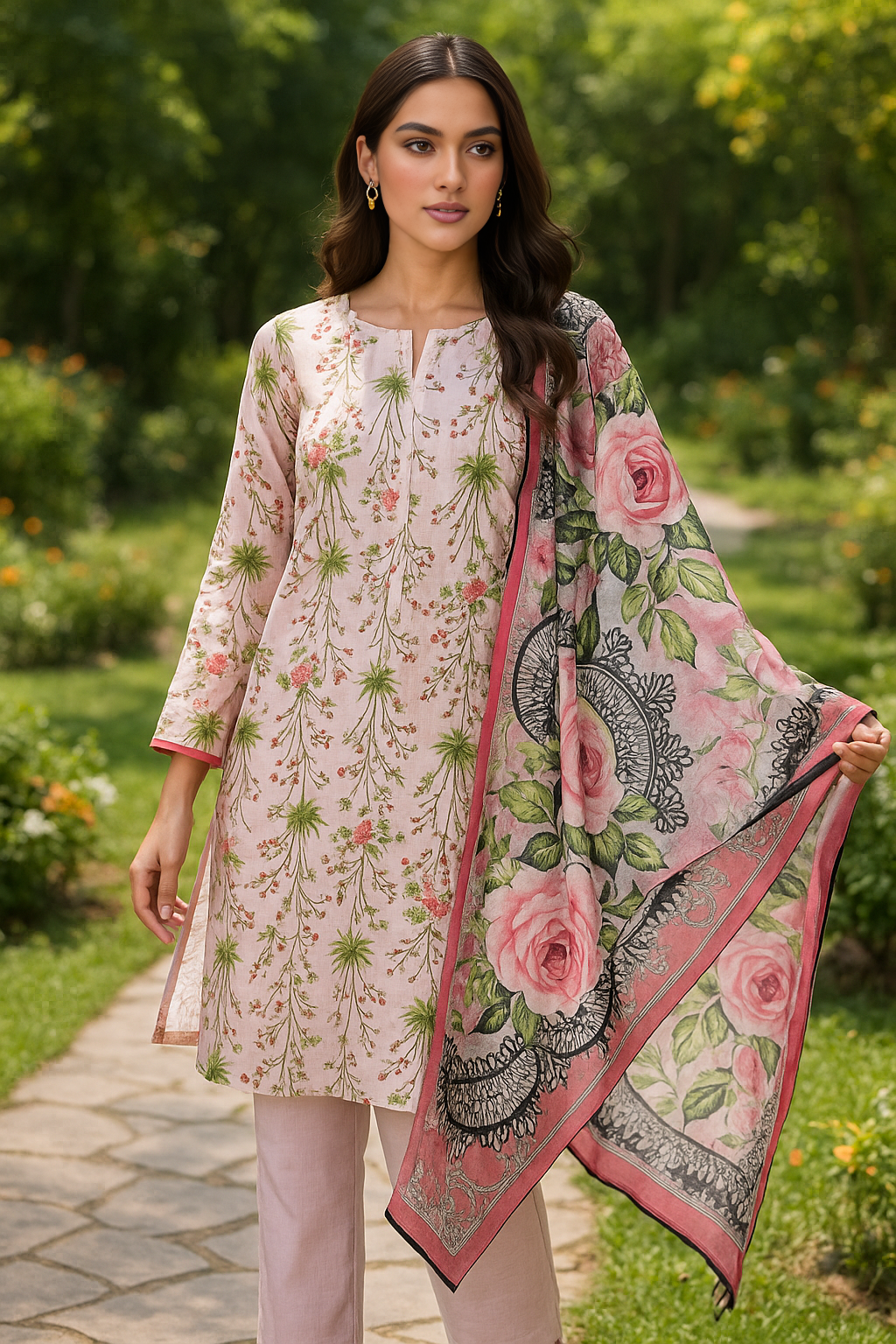 Summer Radiance – Unstitched Printed Lawn 3-Piece Suit