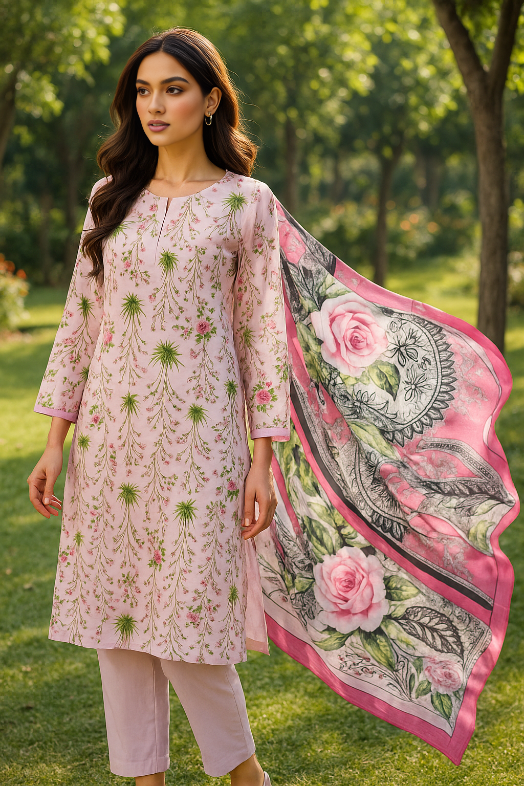 Summer Radiance – Unstitched Printed Lawn 3-Piece Suit