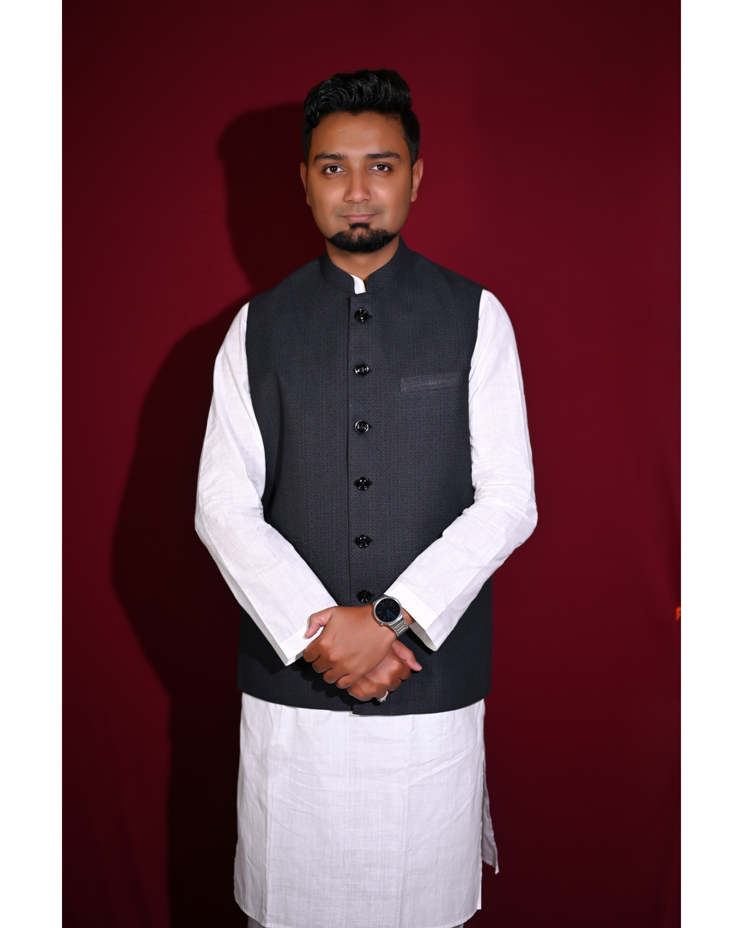 Classic Black Khaadi Nehru Jacket