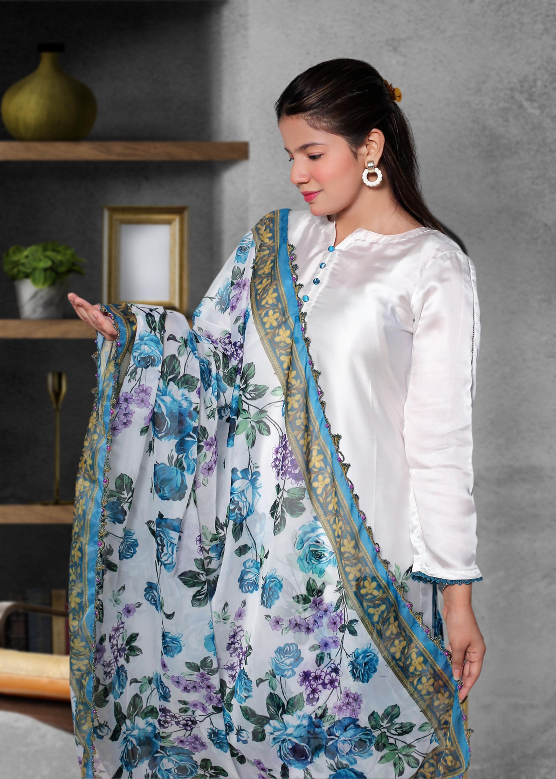 Silk Kurta Pant Dupatta Set | Ready to Wear