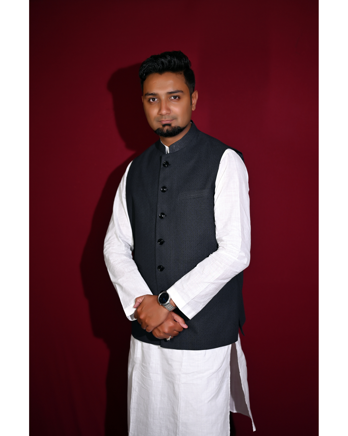 Classic Black Khaadi Nehru Jacket
