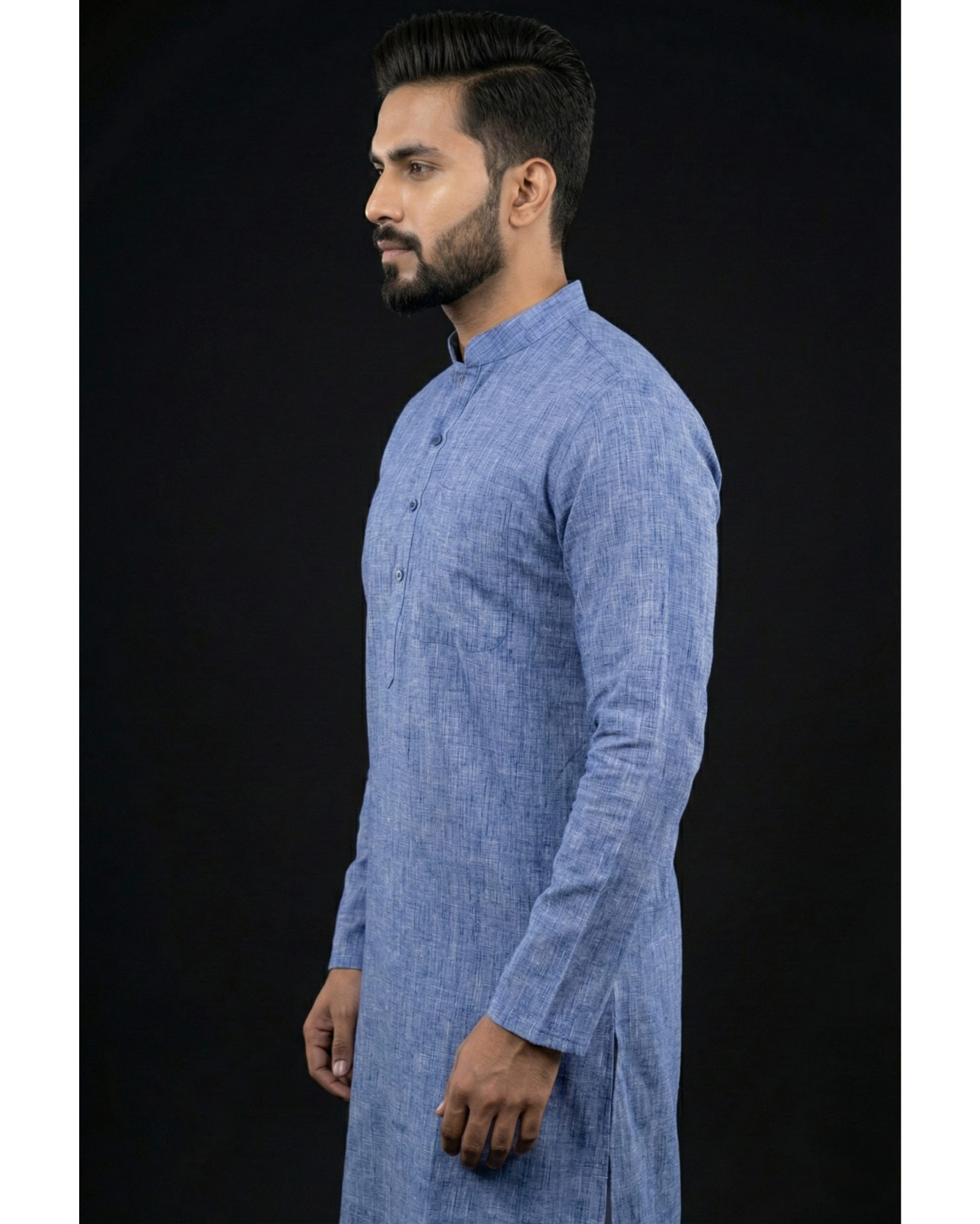 Cool Indigo – Pure Hand-Woven Khadi Unstitched Suit
