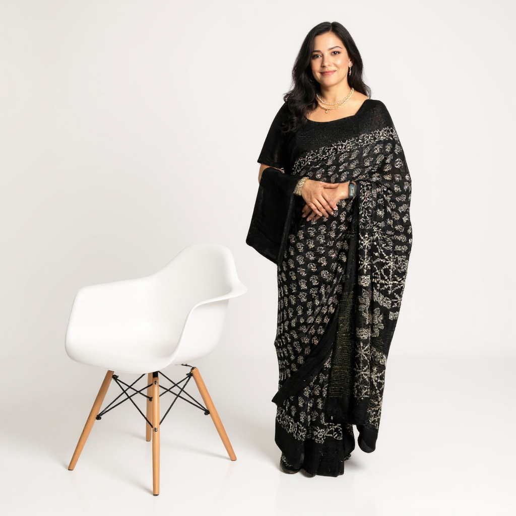  Pure Chiffon Ready-to-Wear Saree with Unstitched Blouse