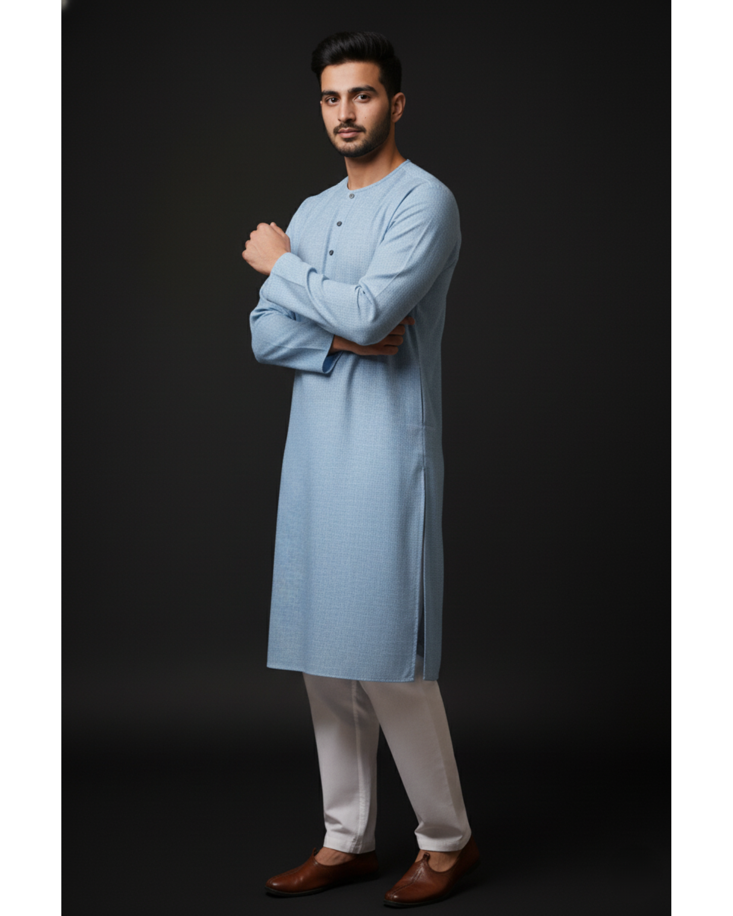 Aqua Mist – Pure Hand-Woven Khadi Unstitched Suit