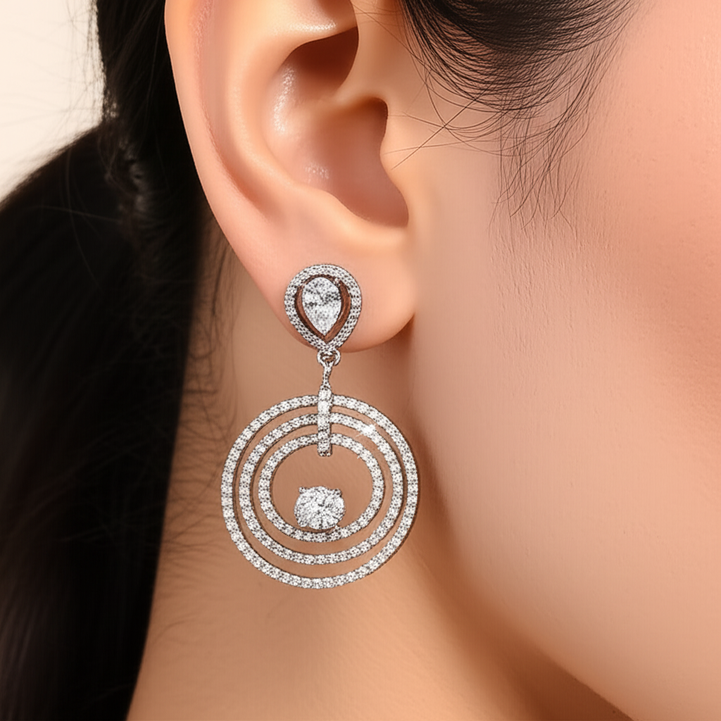 Pure American Diamond Earrings
