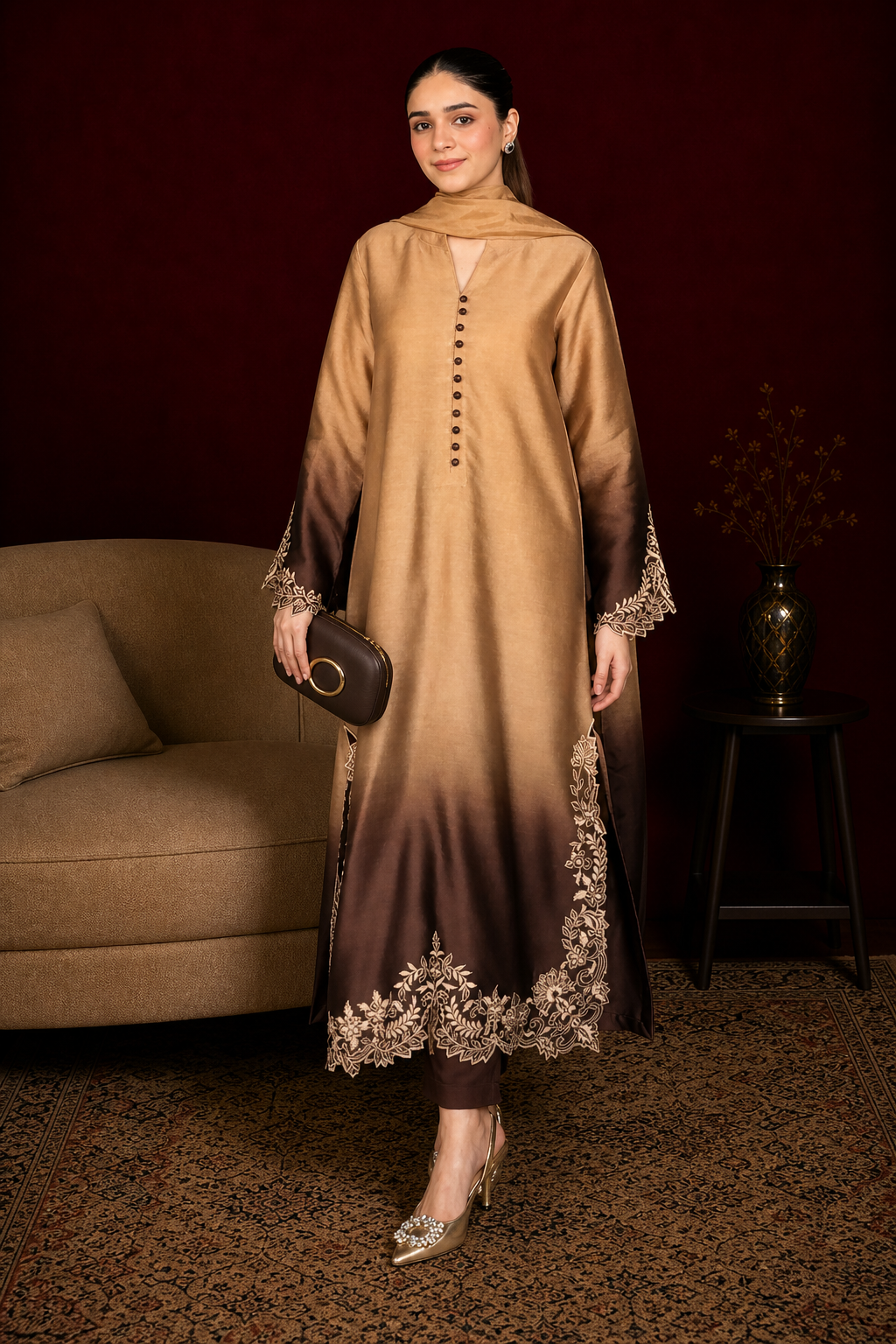 Mocha Glow Sheesha Silk set
