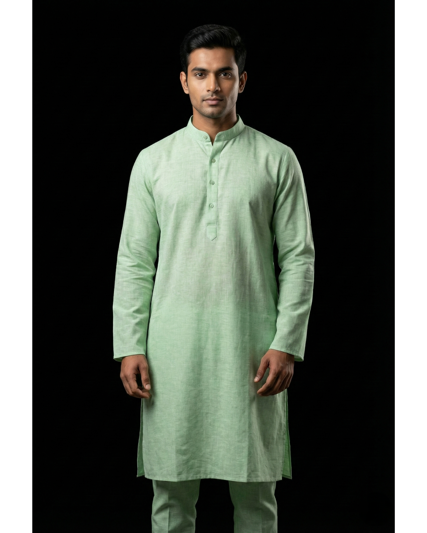 Mint Breeze – Pure Hand-Woven Khadi Unstitched Suit