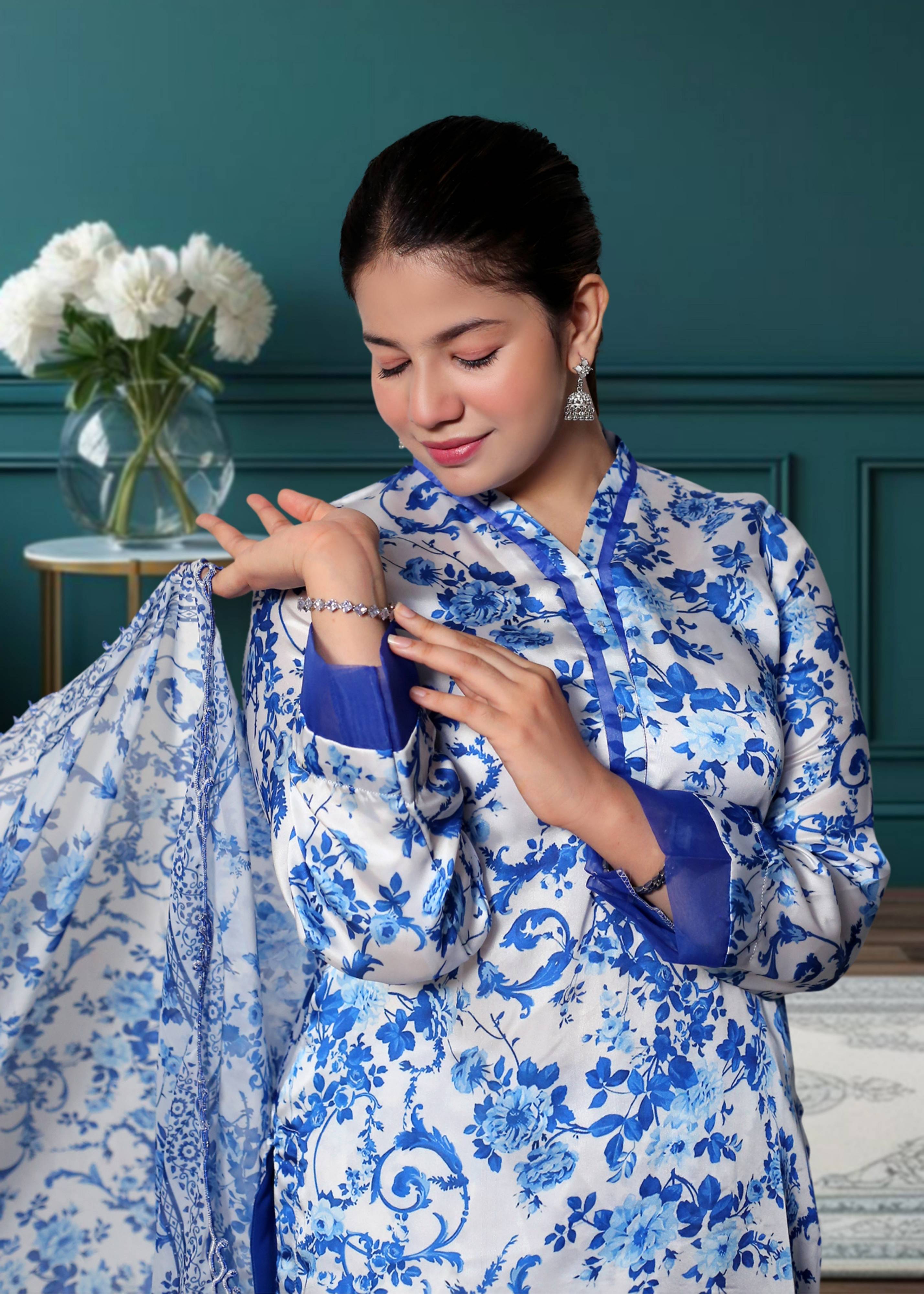 Silk Kurta Pant Dupatta Set | Ready to Wear