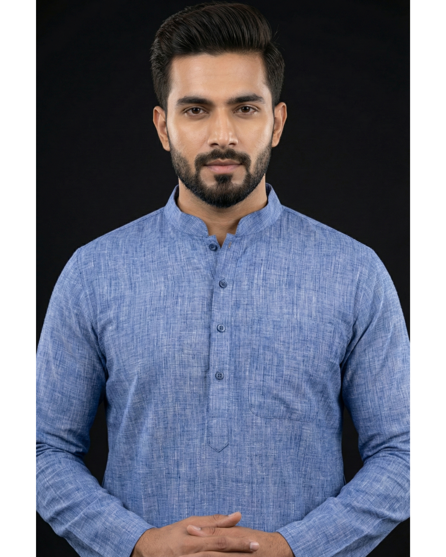 Cool Indigo – Pure Hand-Woven Khadi Unstitched Suit