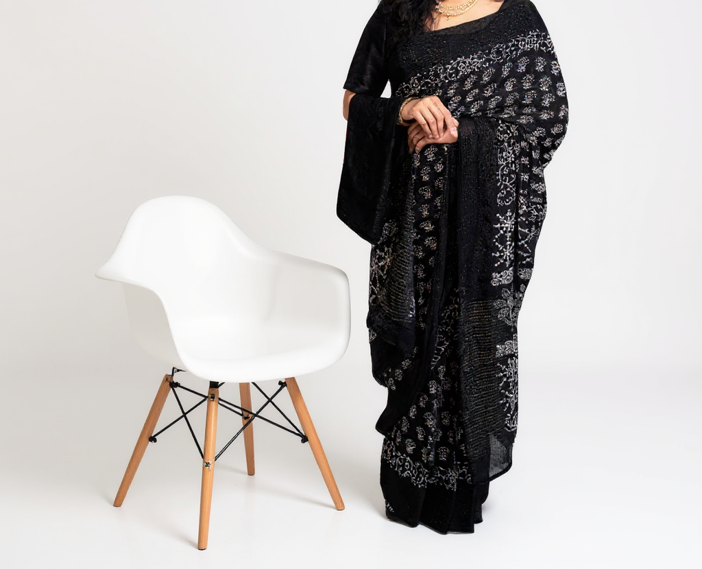  Pure Chiffon Ready-to-Wear Saree with Unstitched Blouse