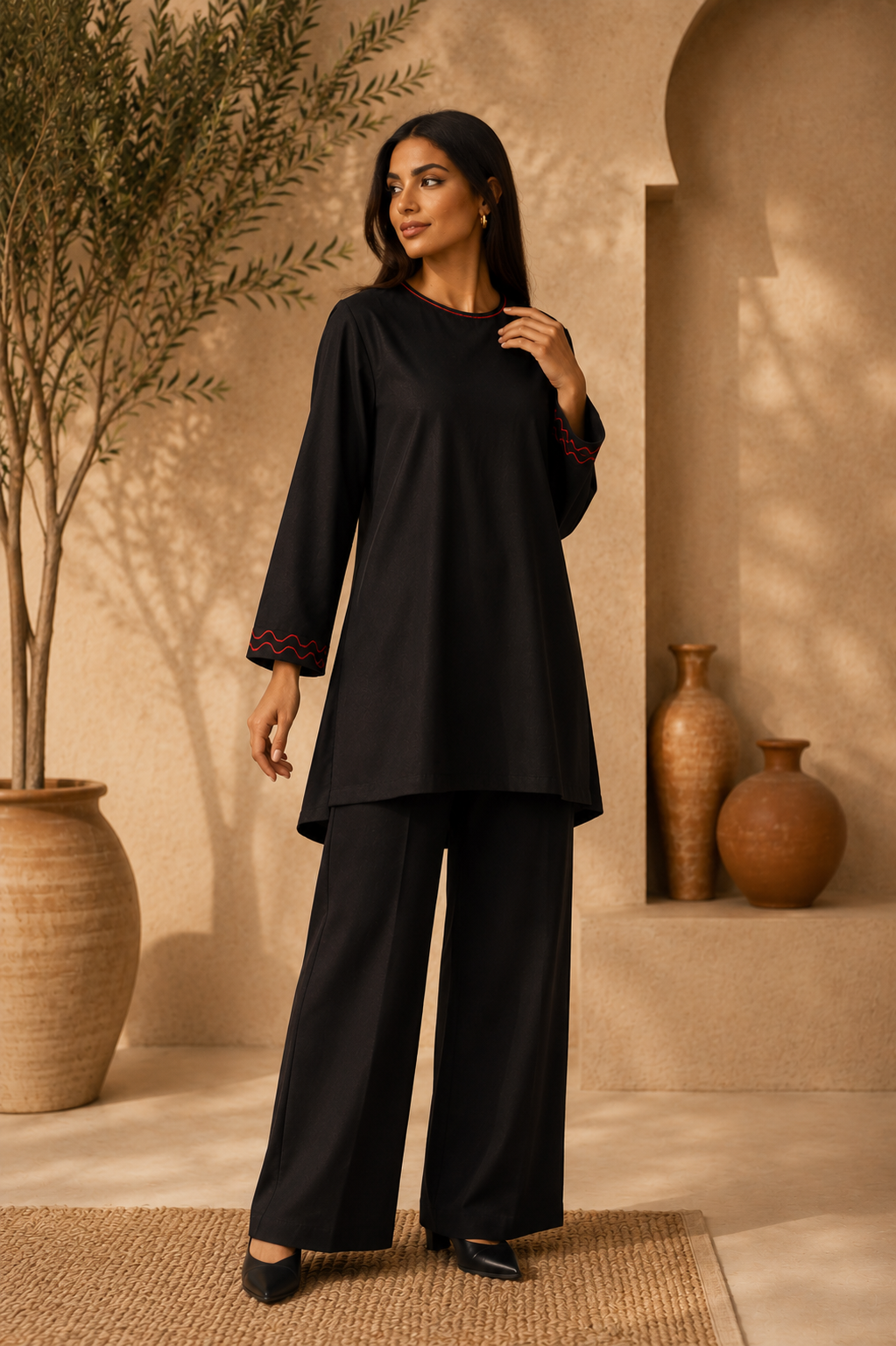 Timeless Charm in Ebony Threads