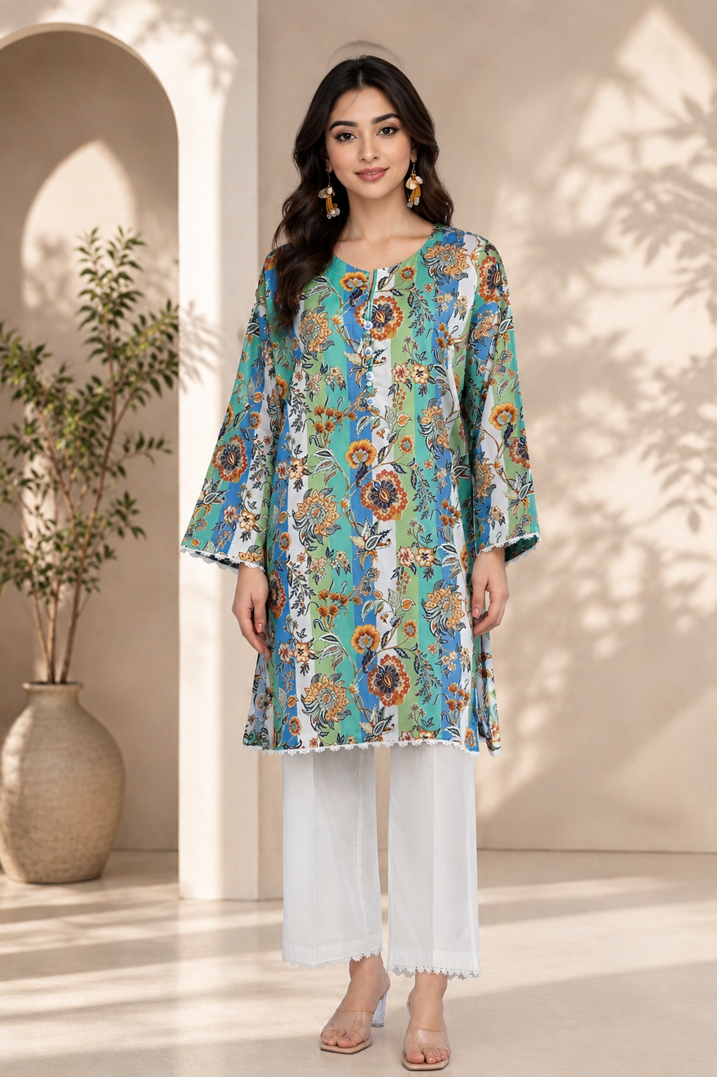 Desi Deco Drop – Unstitched Printed Lawn 3-Piece Suit