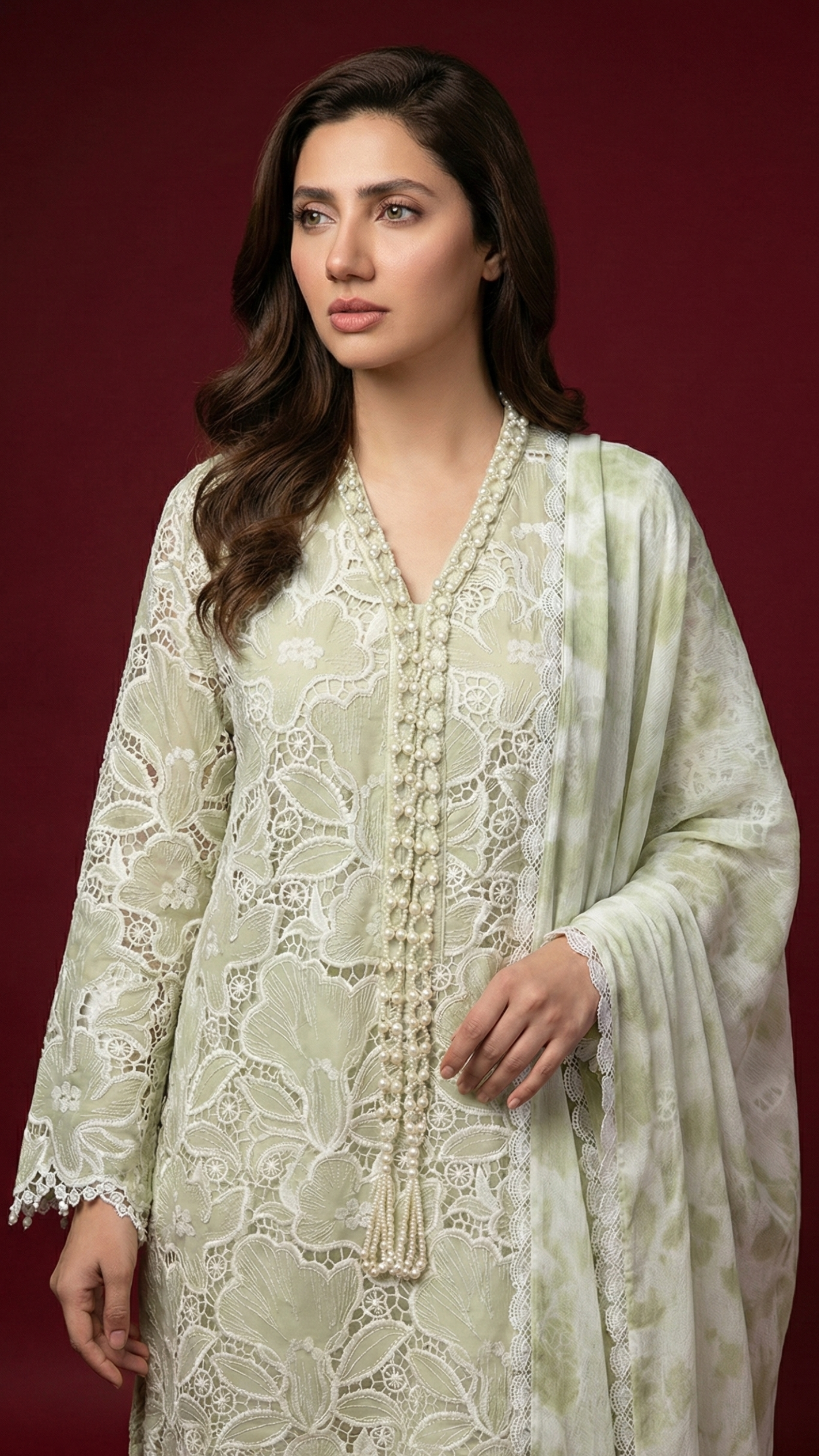 Noor-e-Haya – Mint Lace Ensemble