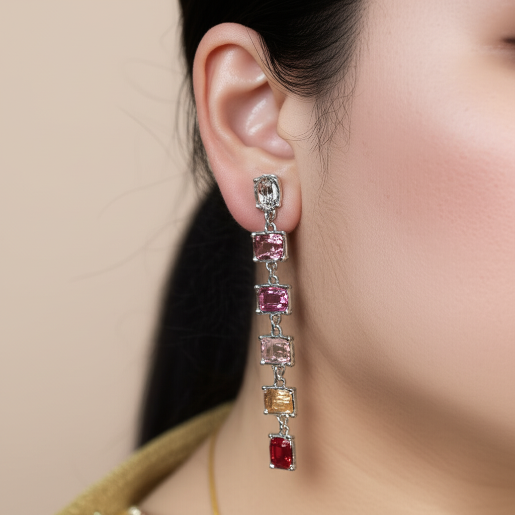 Radiant Cascade Multi-Stone Earrings