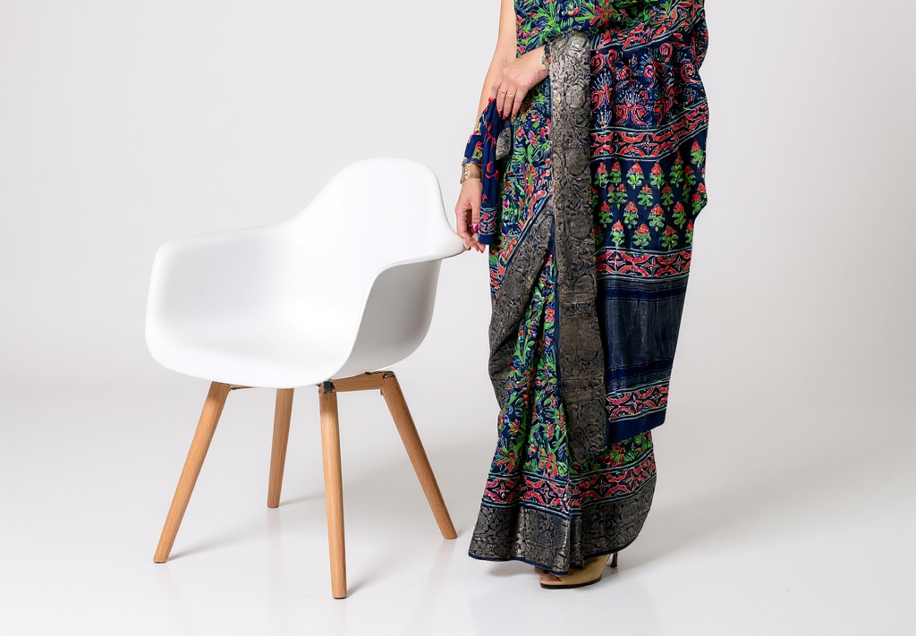 Pure Kalamkari Ready-to-Wear Saree with Unstitched Blouse