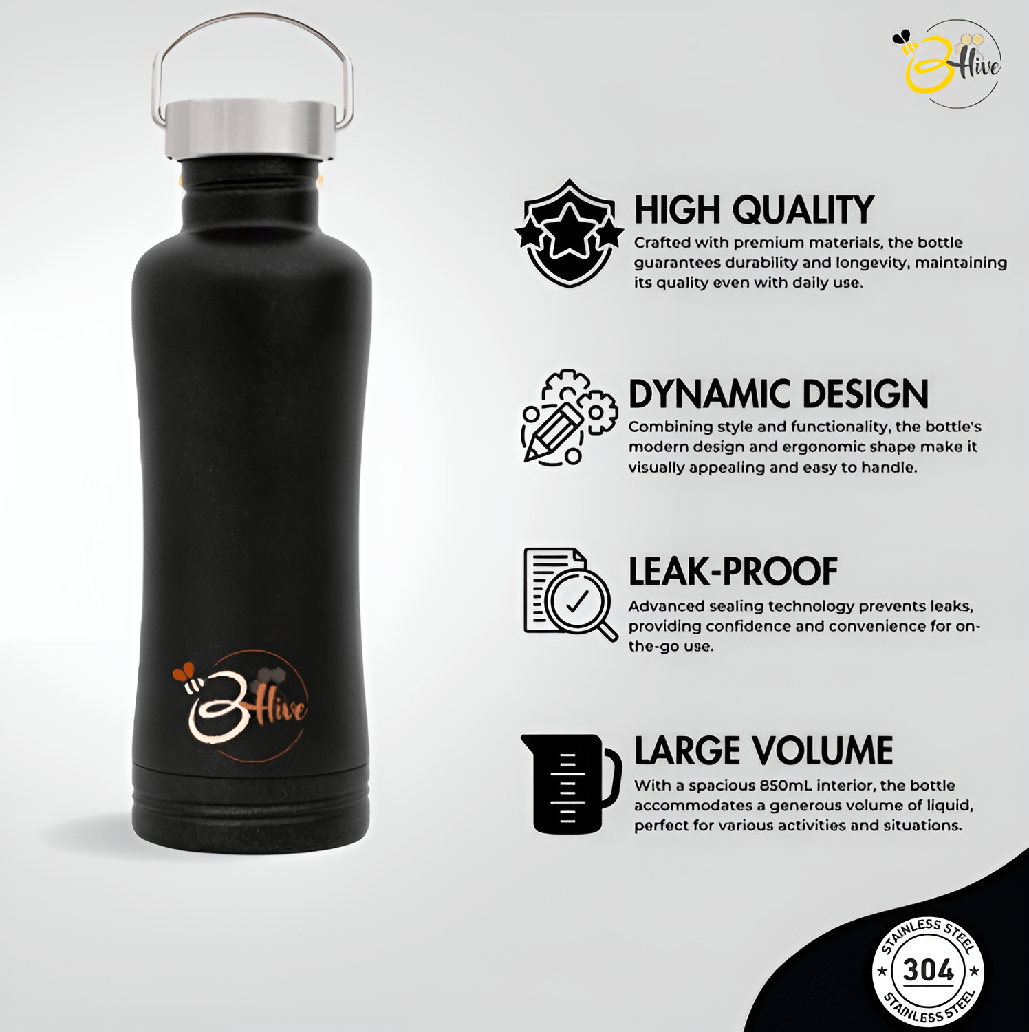 B-Hive Alkaline Water Bottle | 850ml | SS 304