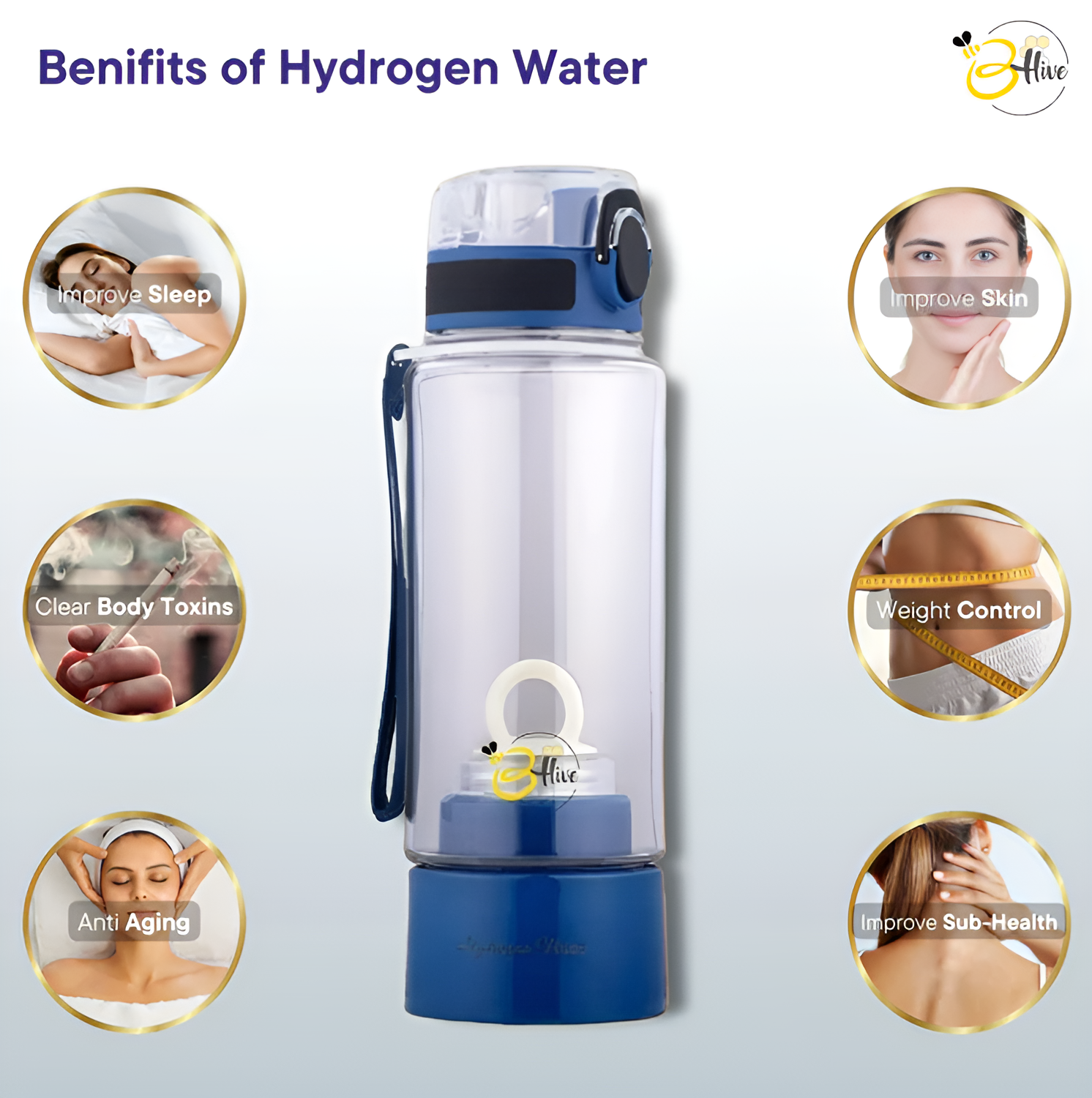 B-Hive Hydrogen Water Bottle Generator 500 ml | 1500 PPB