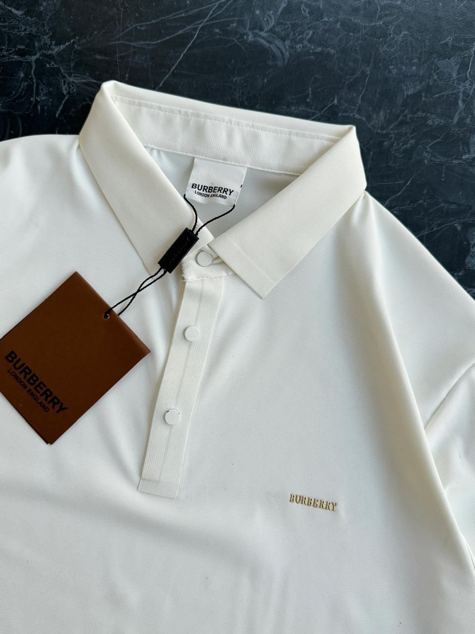 Burberry White Polo Shirt