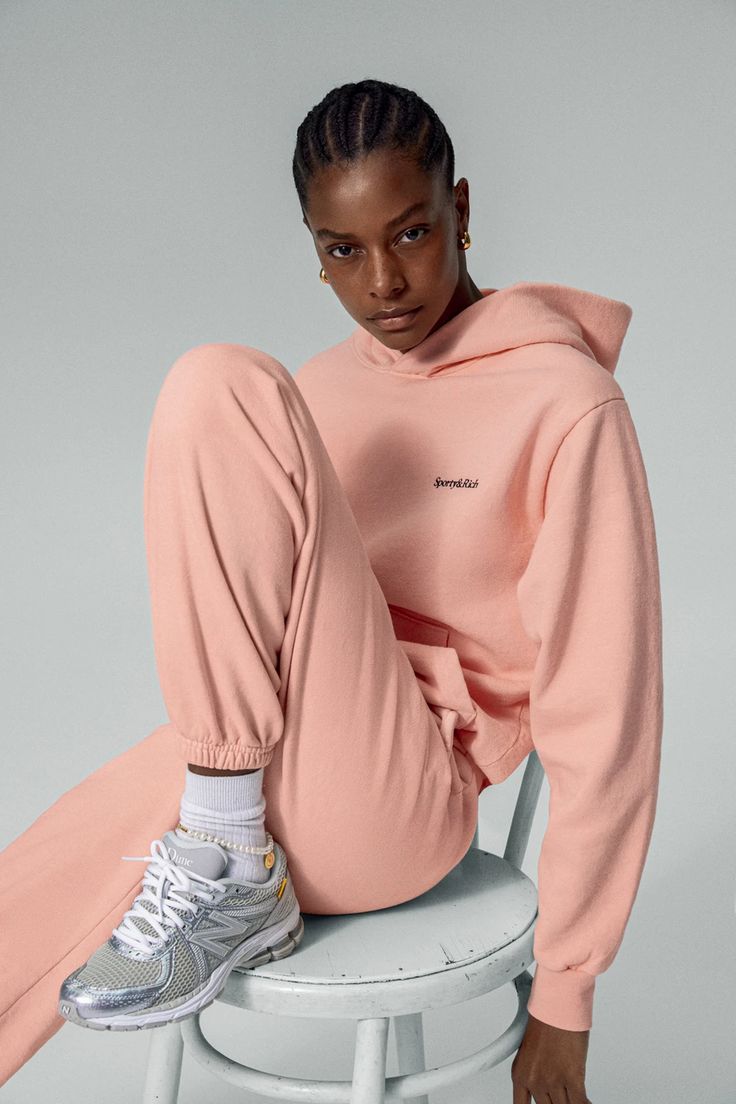Peach Hoodie and Sweatpants Set