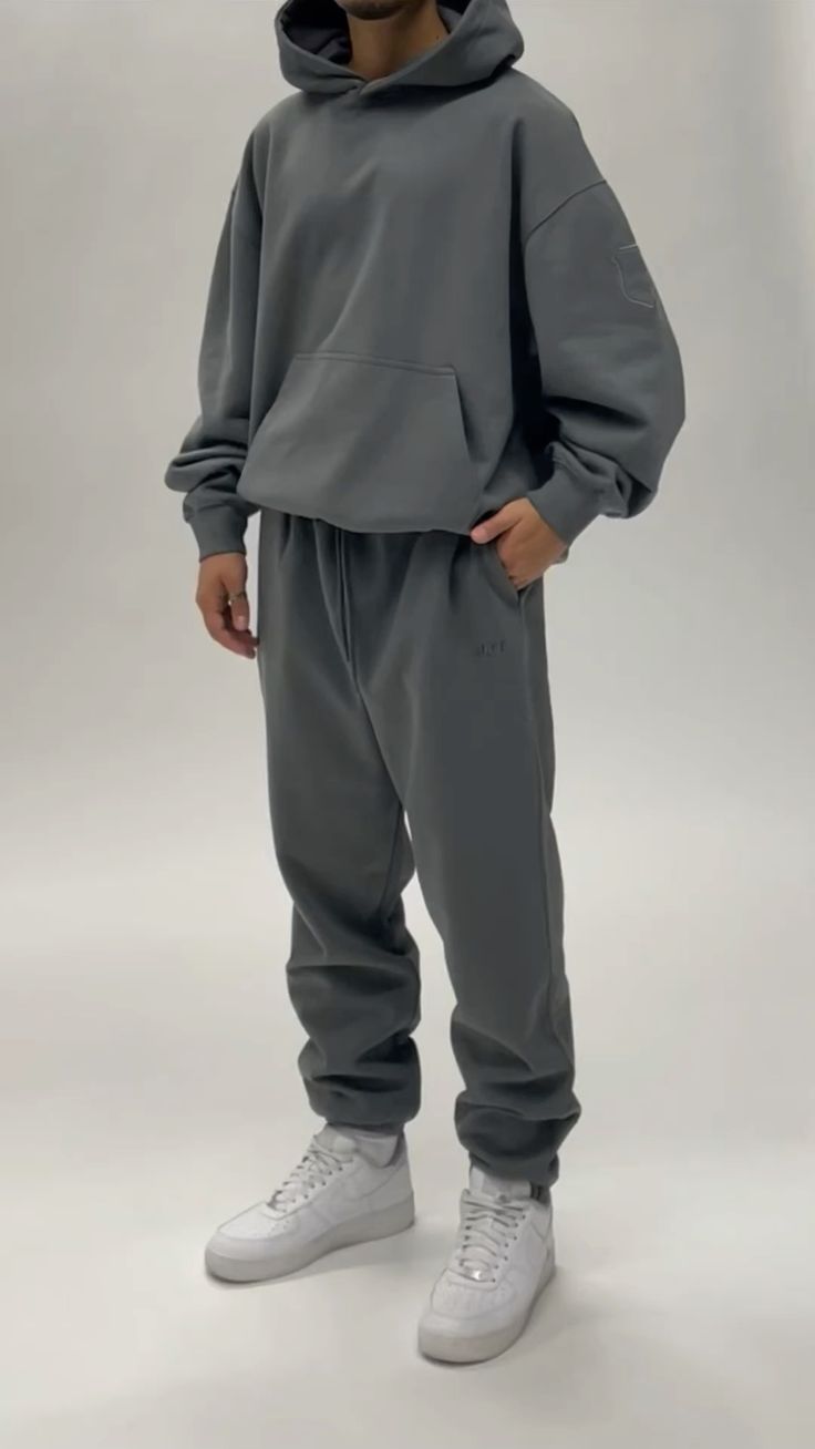 Comfortable Grey Hoodie and Sweatpants Set