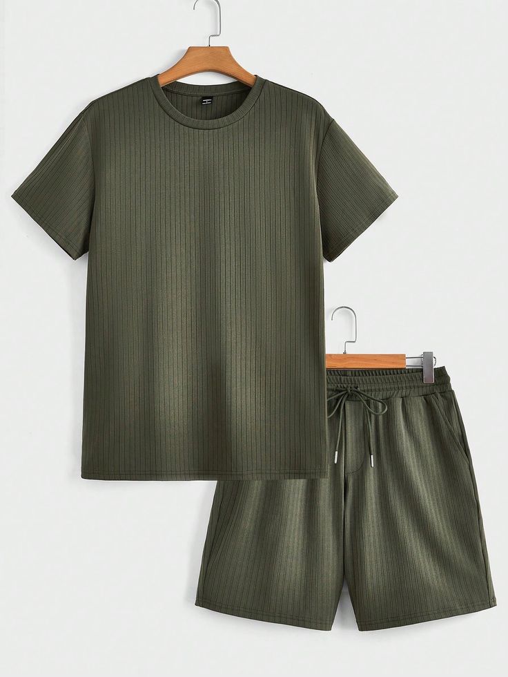 Men's Olive Green Loungewear Set