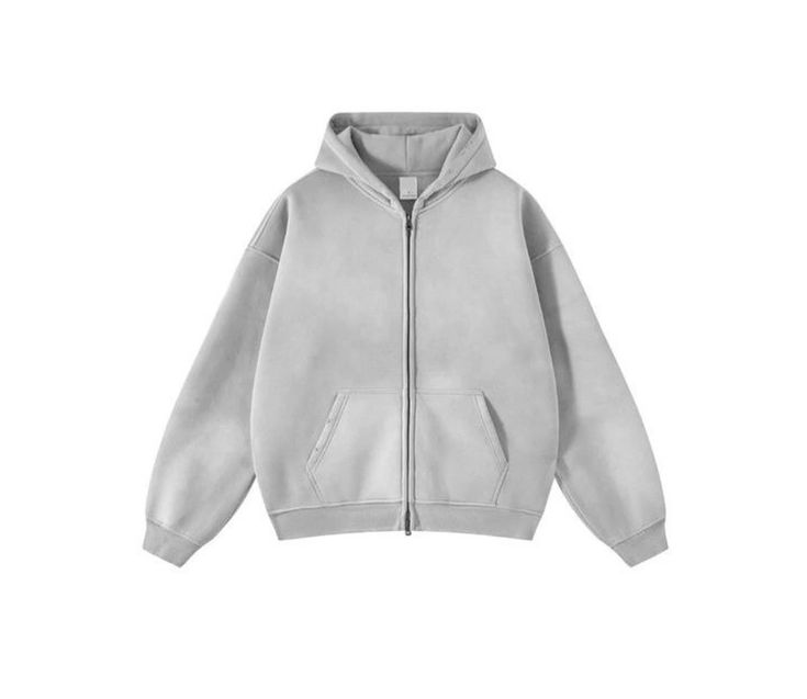 Grey Hooded Zip-Up Sweatshirt 320 GSM 1