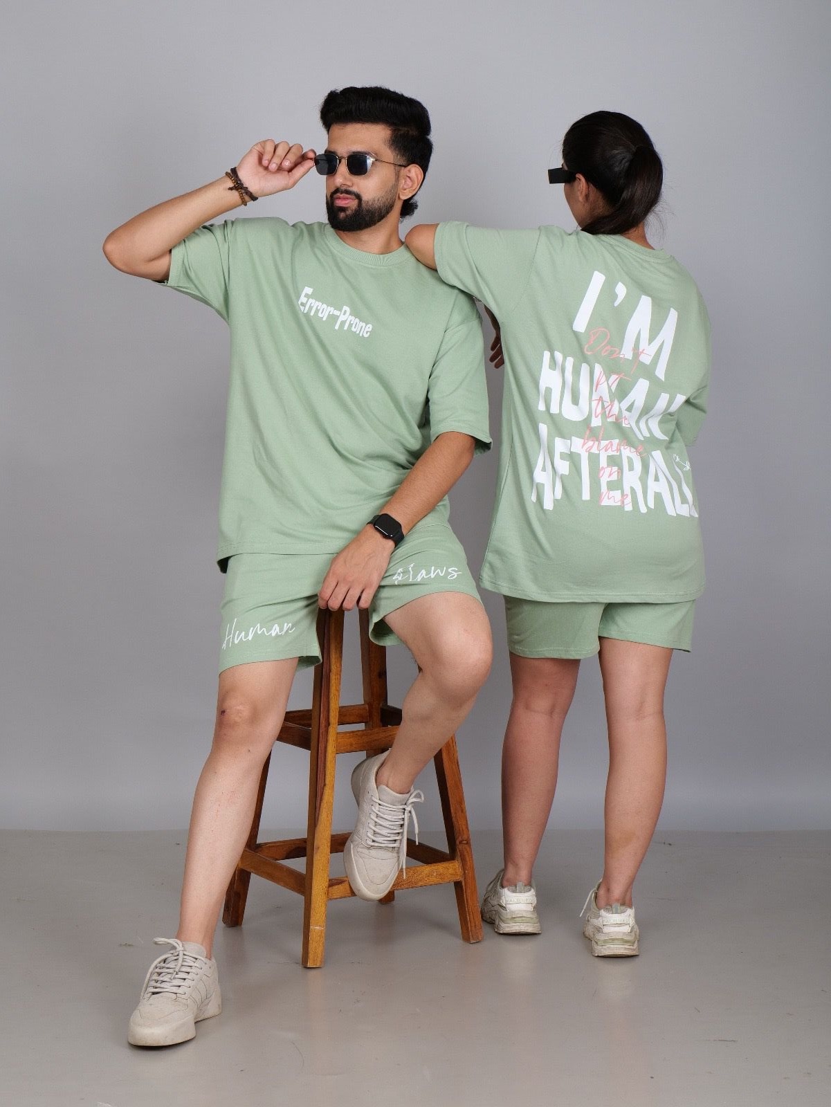 Casual Green Matching Outfit